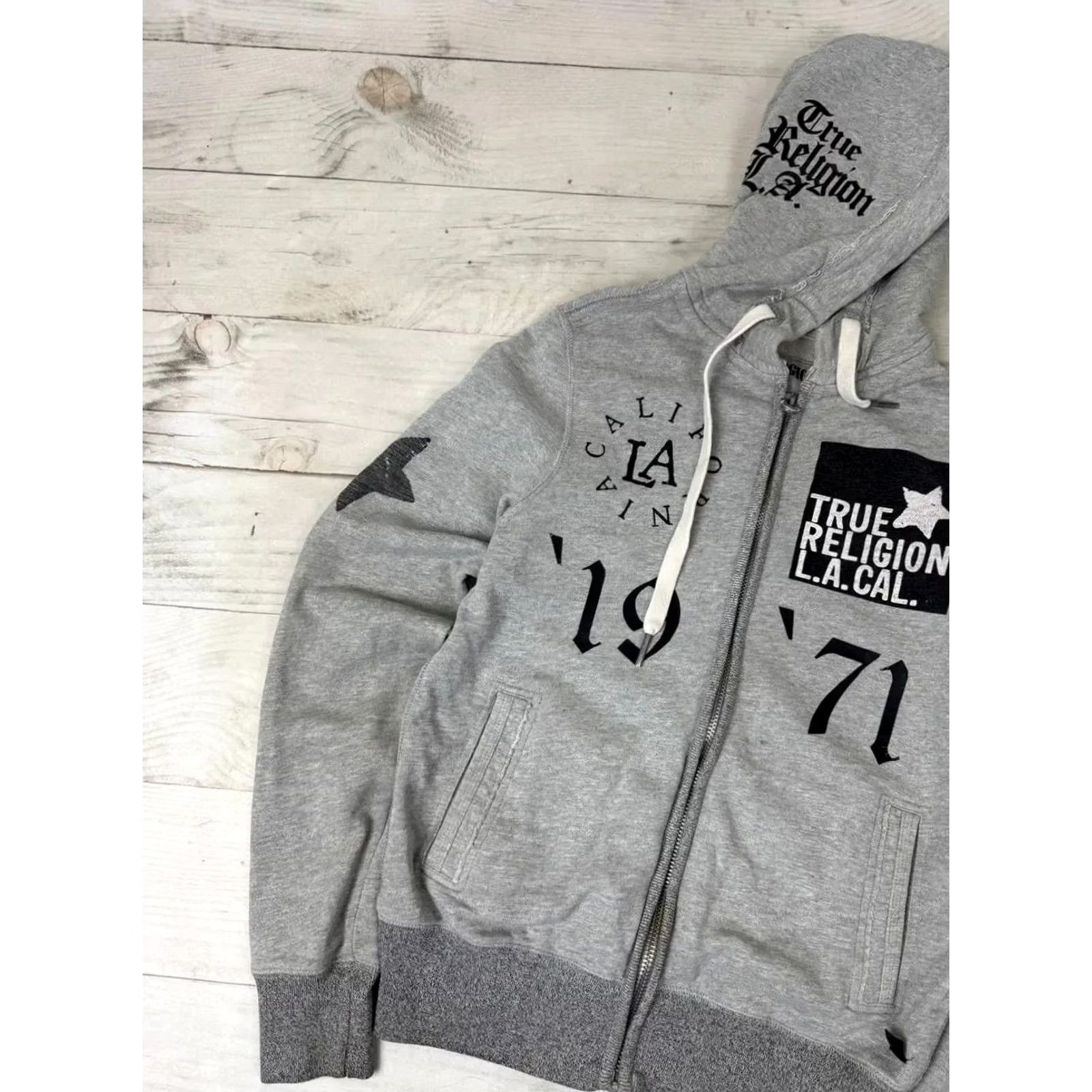 True Religion True Religion Hoodie Full Zip 1971 Logo Y2K Men SZ S Gray Size US S / EU 44-46 / 1 - 6 Thumbnail