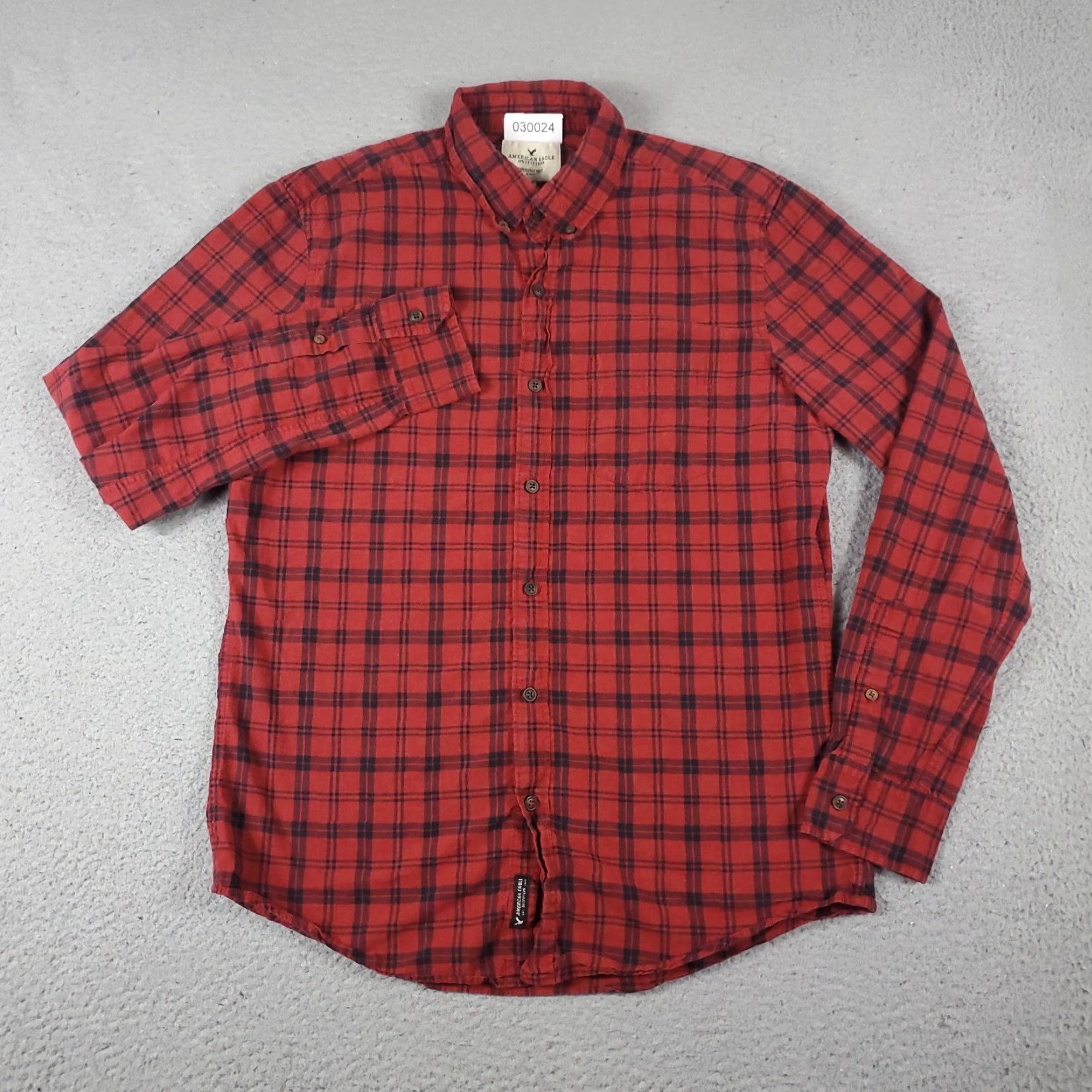 American Eagle Outfitters American Eagle Shirt Mens Medium Plaid Button Up Long Sleeve Red Blue Size US M / EU 48-50 / 2 - 2 Thumbnail