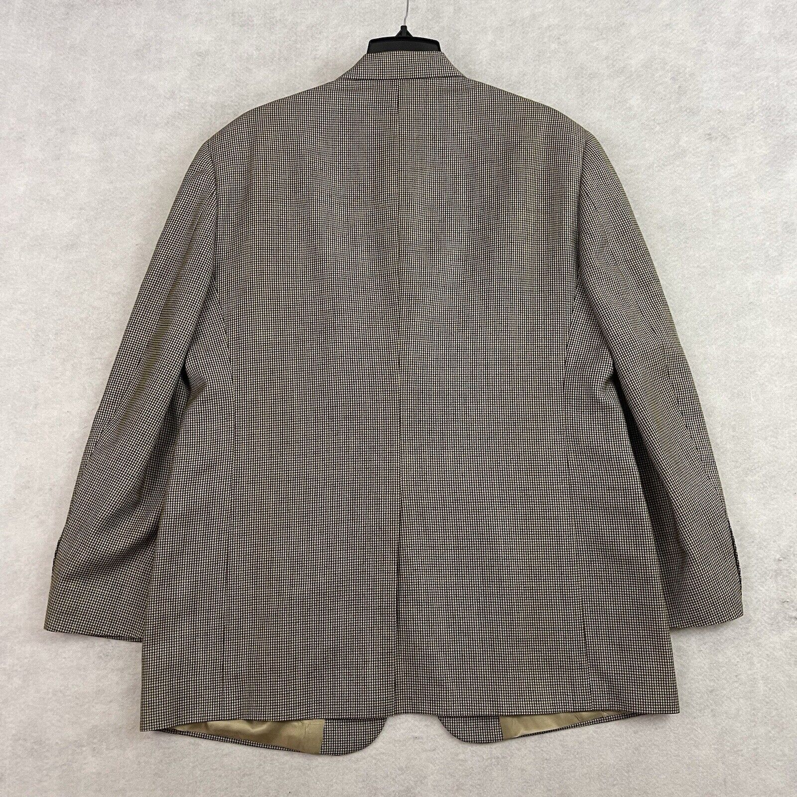 Brooks Brothers BROOKS BROTHERS Blazer Mens 44 R Beige Wool Houndstooth Size 44R - 11 Thumbnail