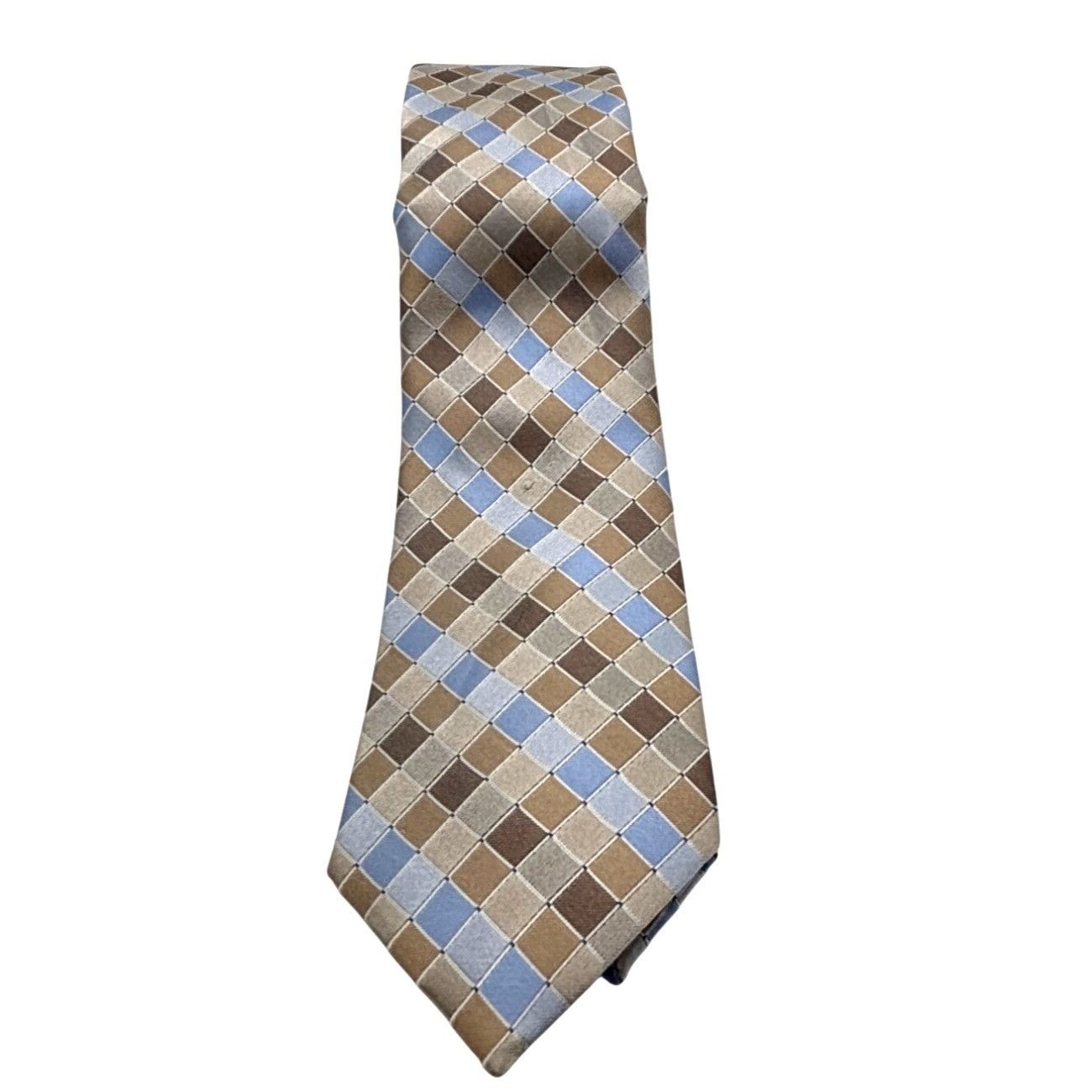 Perry Ellis Perry Ellis Portfolio Stolk Geo Slim Silk Necktie, Taupe, O Size ONE SIZE - 1 Thumbnail