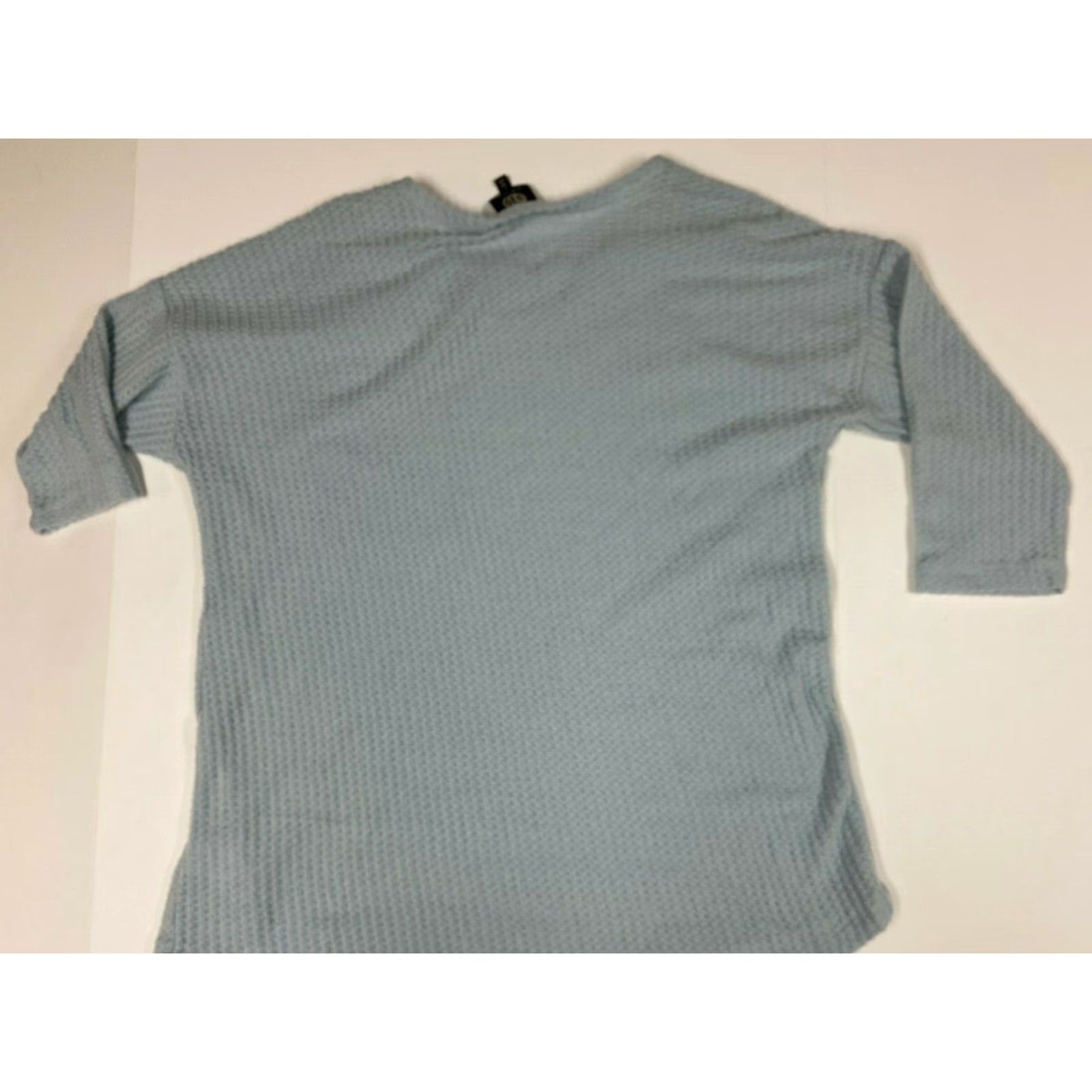 Vintage Bobeau Sweater Womens L blue light pocket stretch Crew Neck 3/4 Sleeve Balloon Knit Embroidered Pullover Regular Size X Size L / US 10 / IT 46 - 6 Thumbnail