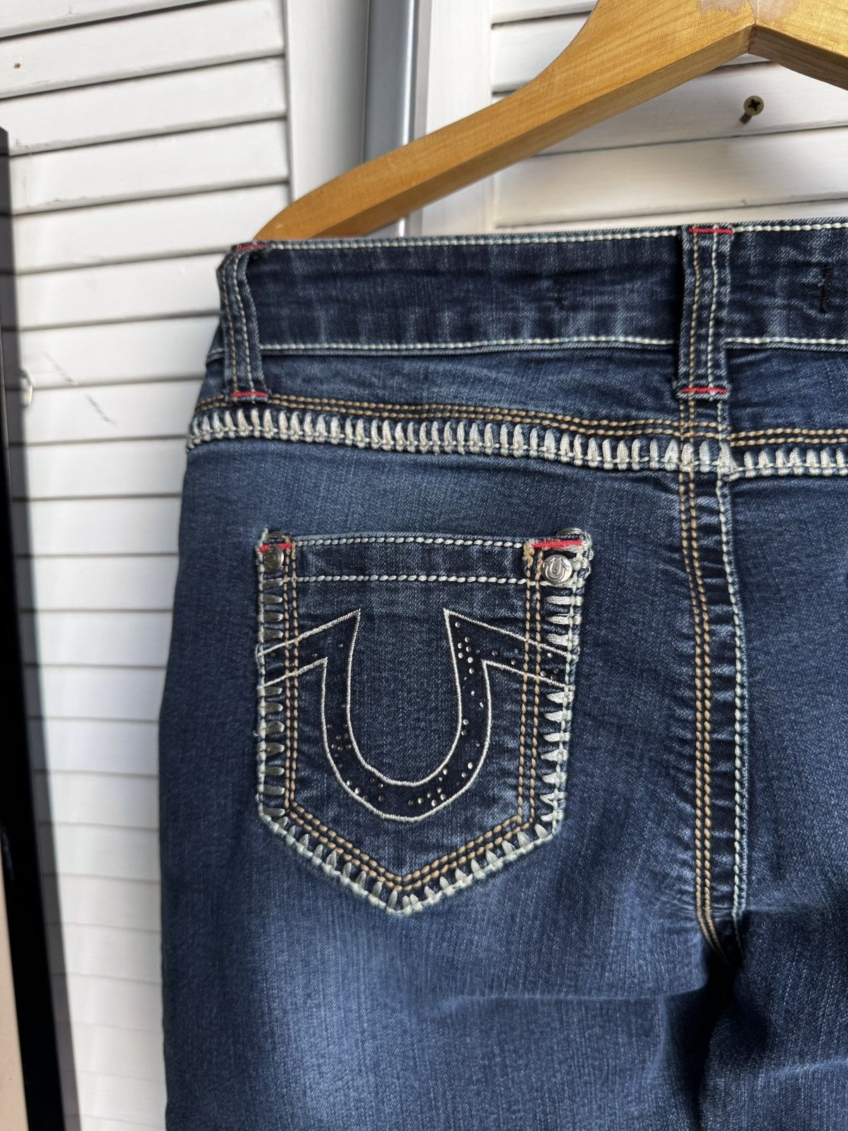 True Religion Rare True Religion JOEY BIG T Western Straight Leg Jeans Size 27" / US 4 / IT 40 - 10 Thumbnail