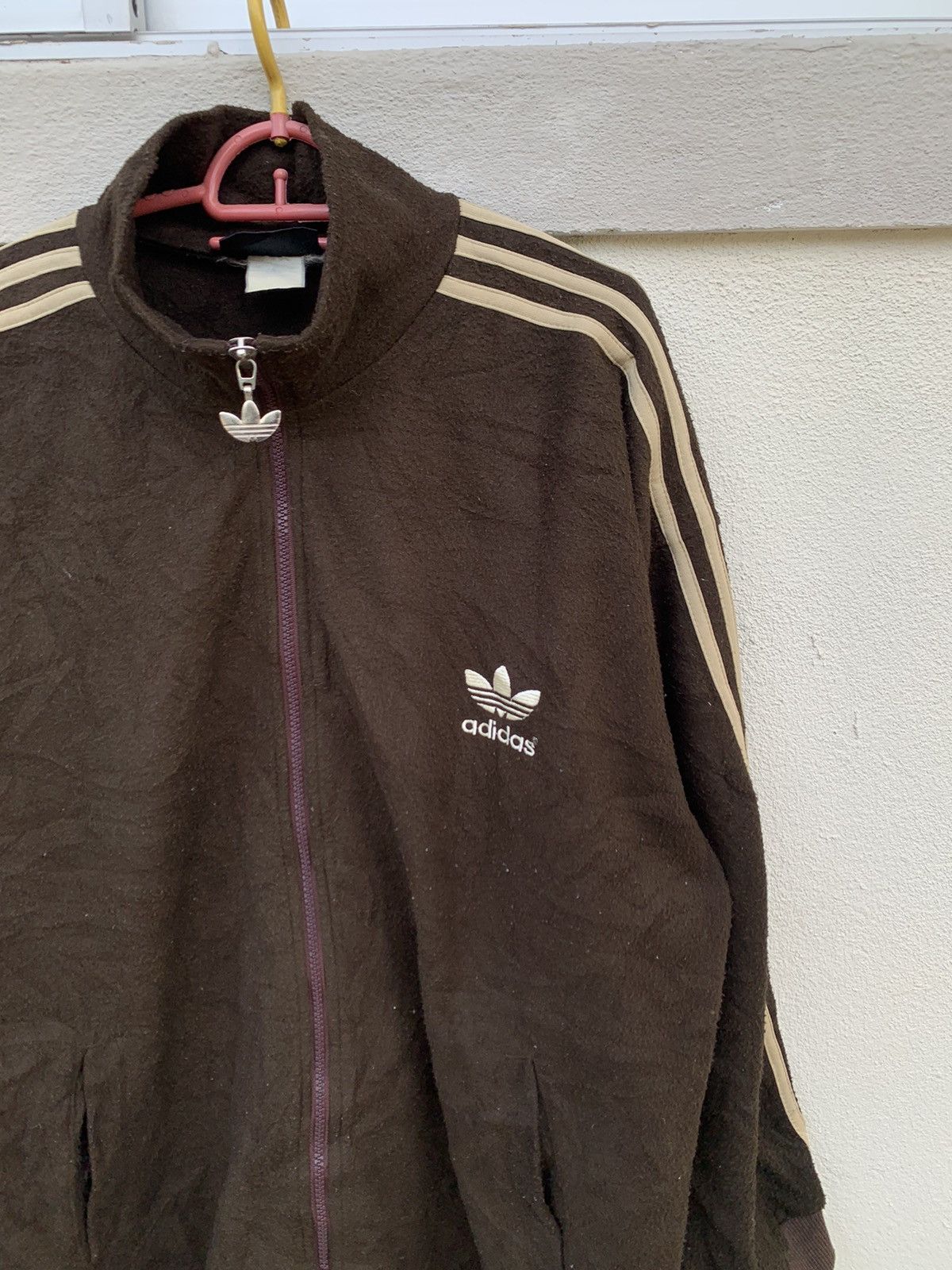 Adidas Adidas Big Logo Fleece Zipper Jacket Size US L / EU 52-54 / 3 - 3 Thumbnail