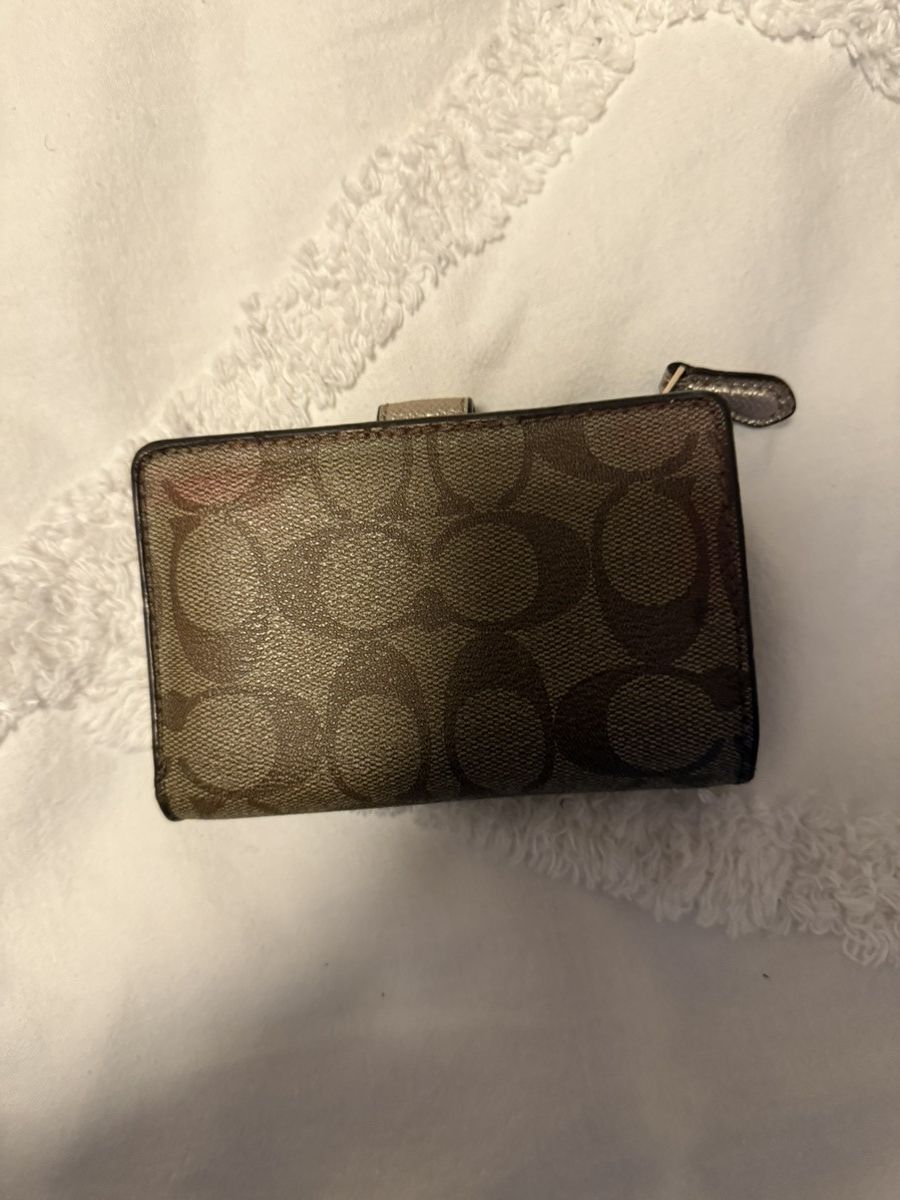 Coach COACH beige brown and cold wallet cardholder Size ONE SIZE - 6 Thumbnail