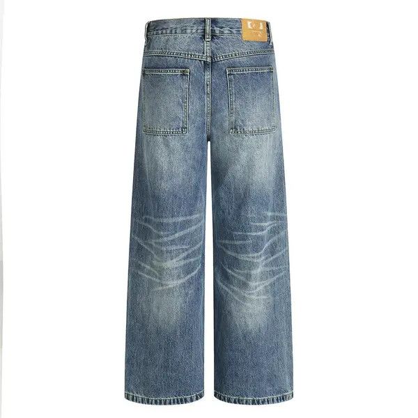 Vintage Asaoka x Yuk Retro punk loose wide-leg washed straight jeans Size US 32 / EU 48 - 2 Thumbnail