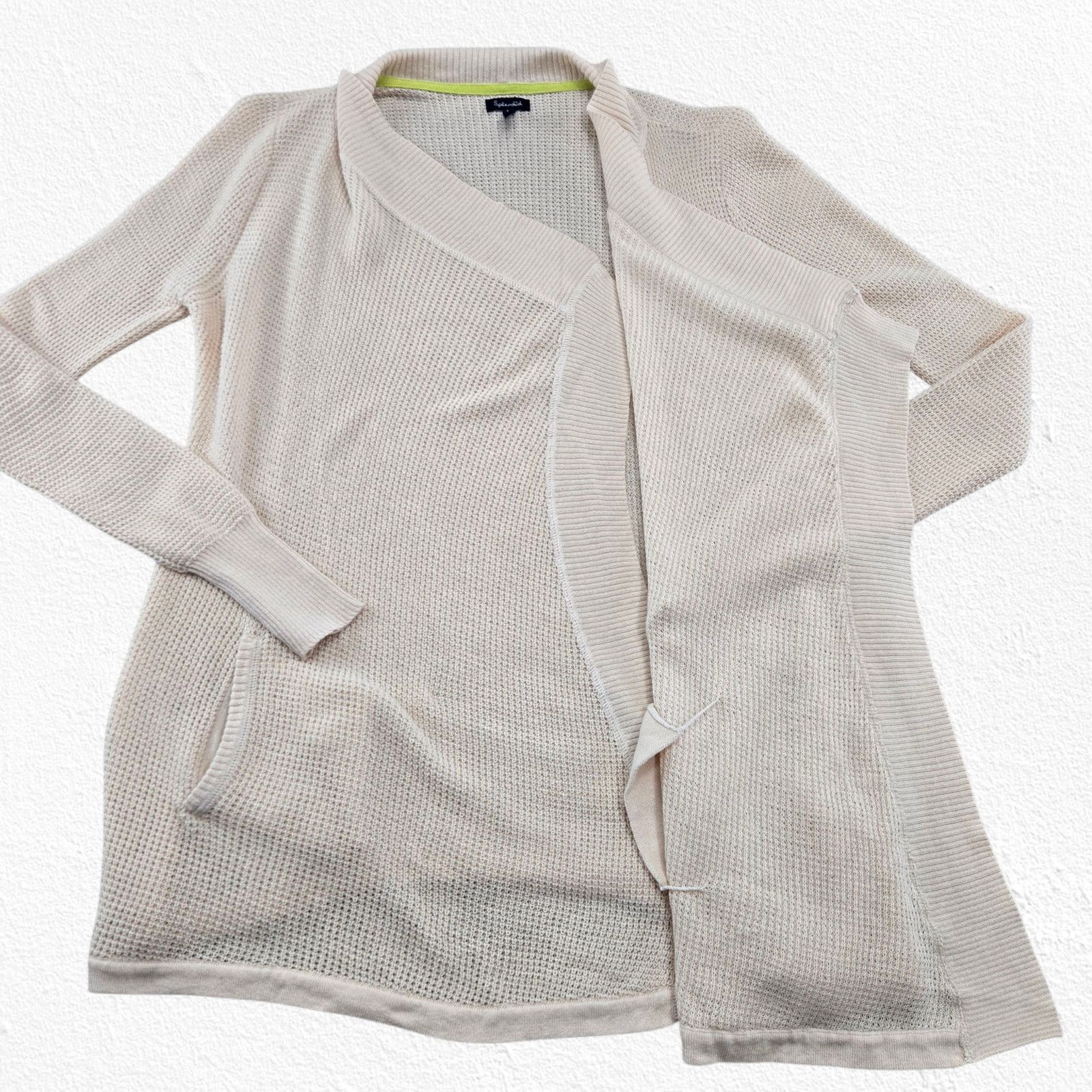 Splendid Splendid Cream Waffle Knit Open Longline Cardigan Sze Medium Size M / US 6-8 / IT 42-44 - 9 Thumbnail