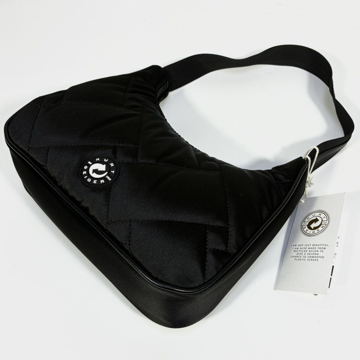 Kurt Geiger Kurt Geiger London Recycled Quilted Shoulder Hobo Bag Black Size ONE SIZE - 10 Thumbnail