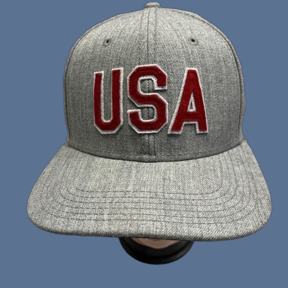 American Eagle Outfitters American Eagle USA Snapback Hat Grey Wool Acrylic Blend Size ONE SIZE - 1 Thumbnail