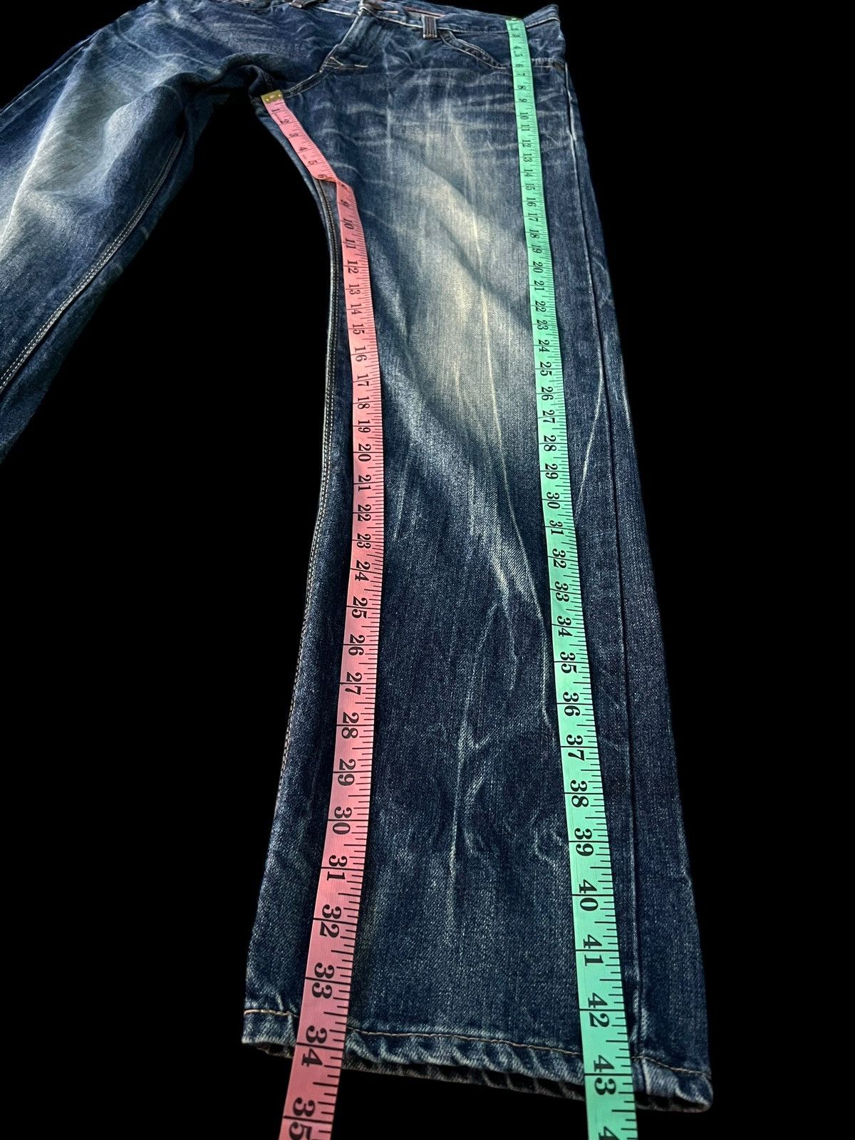 Edwin × If Six Was Nine × Le Grande Bleu (L.G.B.) EDWIN EXCLUSIVE VINTAGE BLUE DENIM NICE DESIGN VERY RARE Size US 33 - 16 Thumbnail