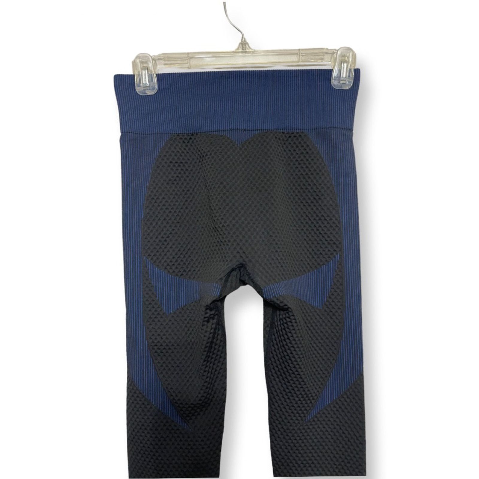 Other High Rise Leggings Color Block Seamless Textured BlackBlue L Size 34" / US 12 / IT 48 - 5 Thumbnail