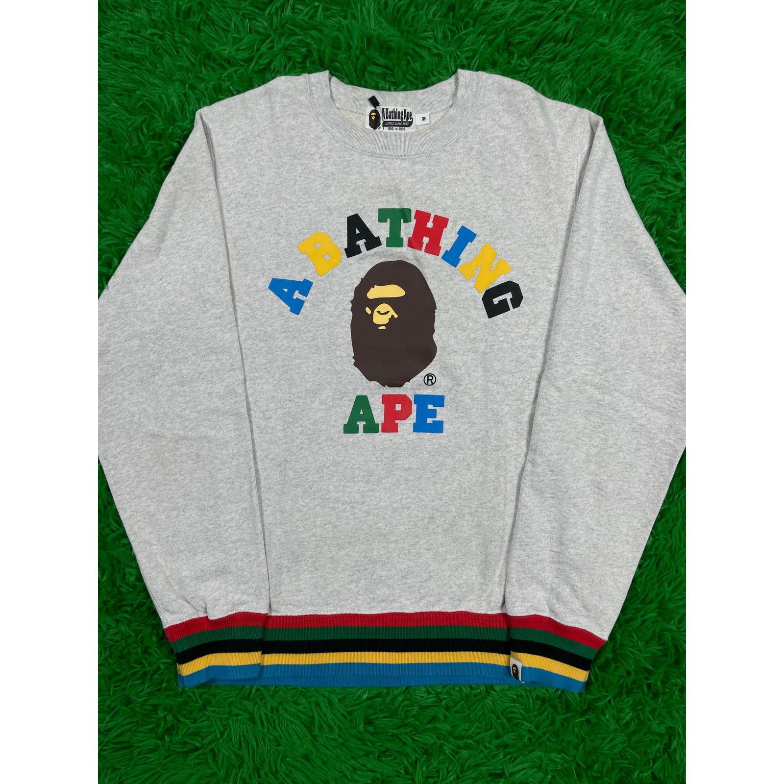 Bape BAPE Crewneck Grey Multi Medium Used Size US M / EU 48-50 / 2 - 1 Thumbnail