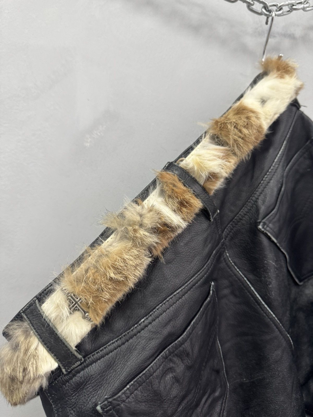 Le Grande Bleu (L.G.B.) Real fur crosses rick owens style gothic opium belt y2k Size ONE SIZE - 4 Thumbnail