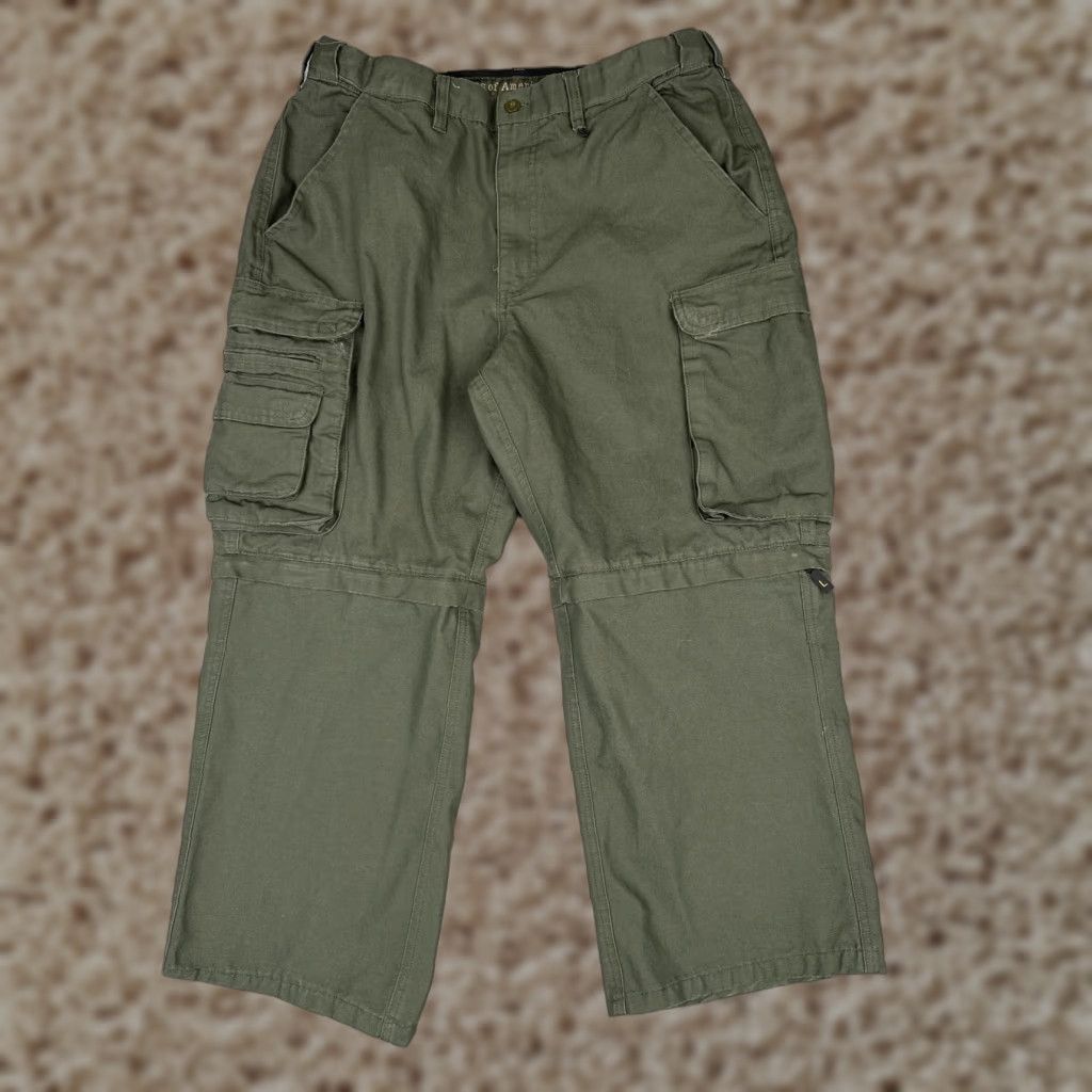 Vintage Boy Scouts Of America Pants Mens 34x25 Green Cargo Convertible Uniform Hiking Size US 34 / EU 50 - 1 Thumbnail