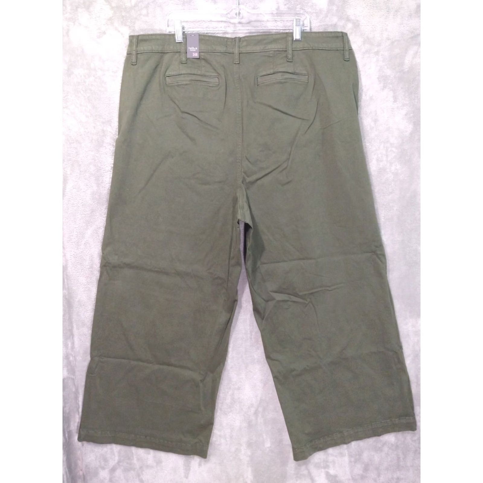 Torrid Torrid Pants Womens 24 Plus Green Chino Wide-Leg High Rise Stretch Deep Depths 29.5in Inseam Casual Womens Pants Size 42" / US 20 - 2 Thumbnail
