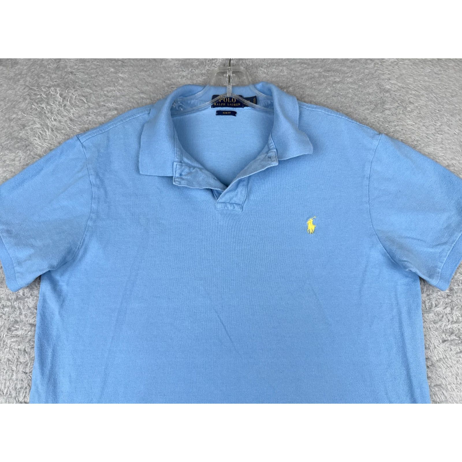 Ralph Lauren VINTAGE Ralph Lauren Polo Shirt 2XL Blue Slim Fit Short Sleeve Cotton Mens Size US XXL / EU 58 / 5 - 4 Thumbnail