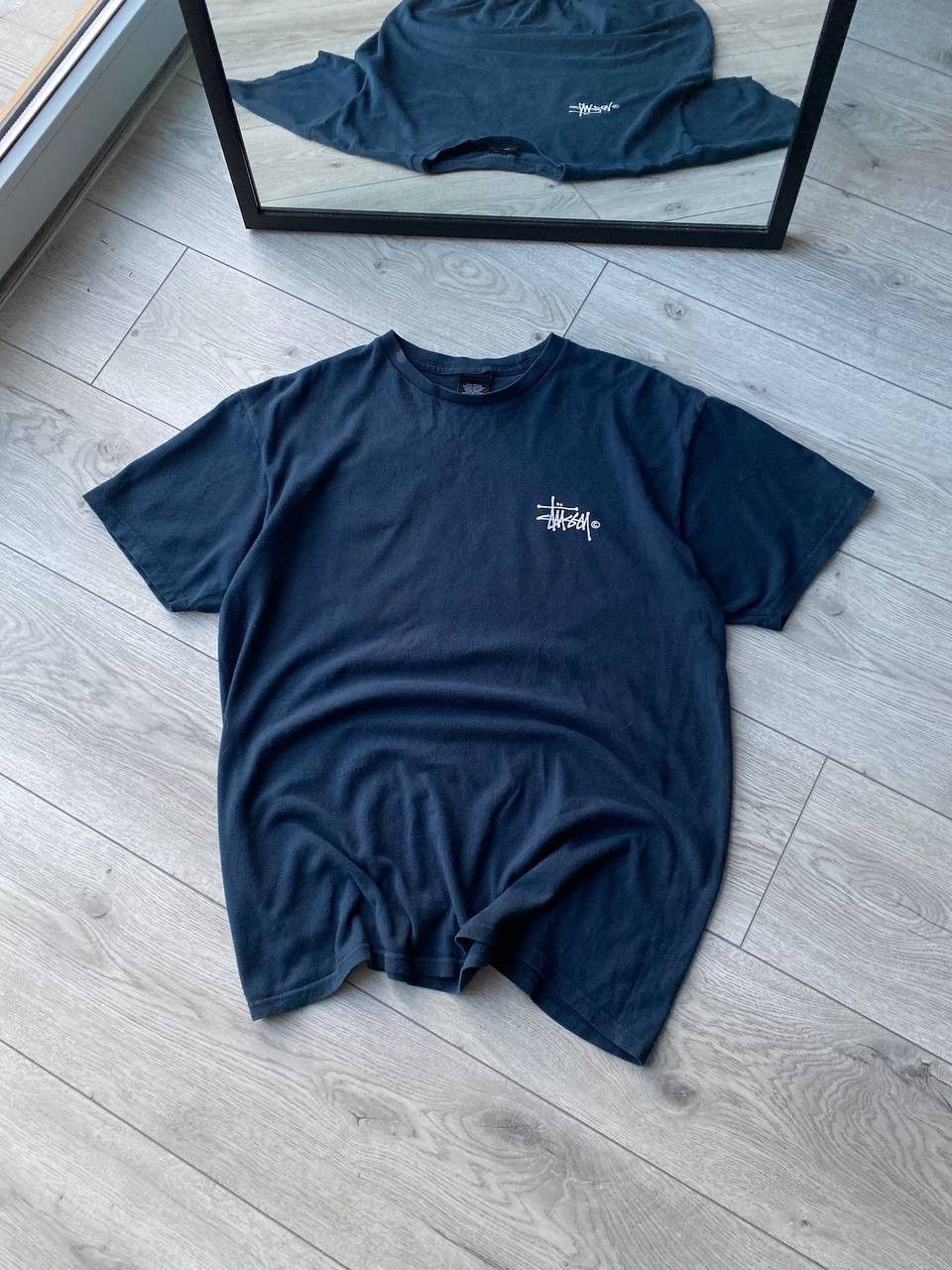 Stussy × Vintage Vintage Stussy Blue Big Logo Boxy T-shirt Y2K M Size US M / EU 48-50 / 2 - 3 Thumbnail