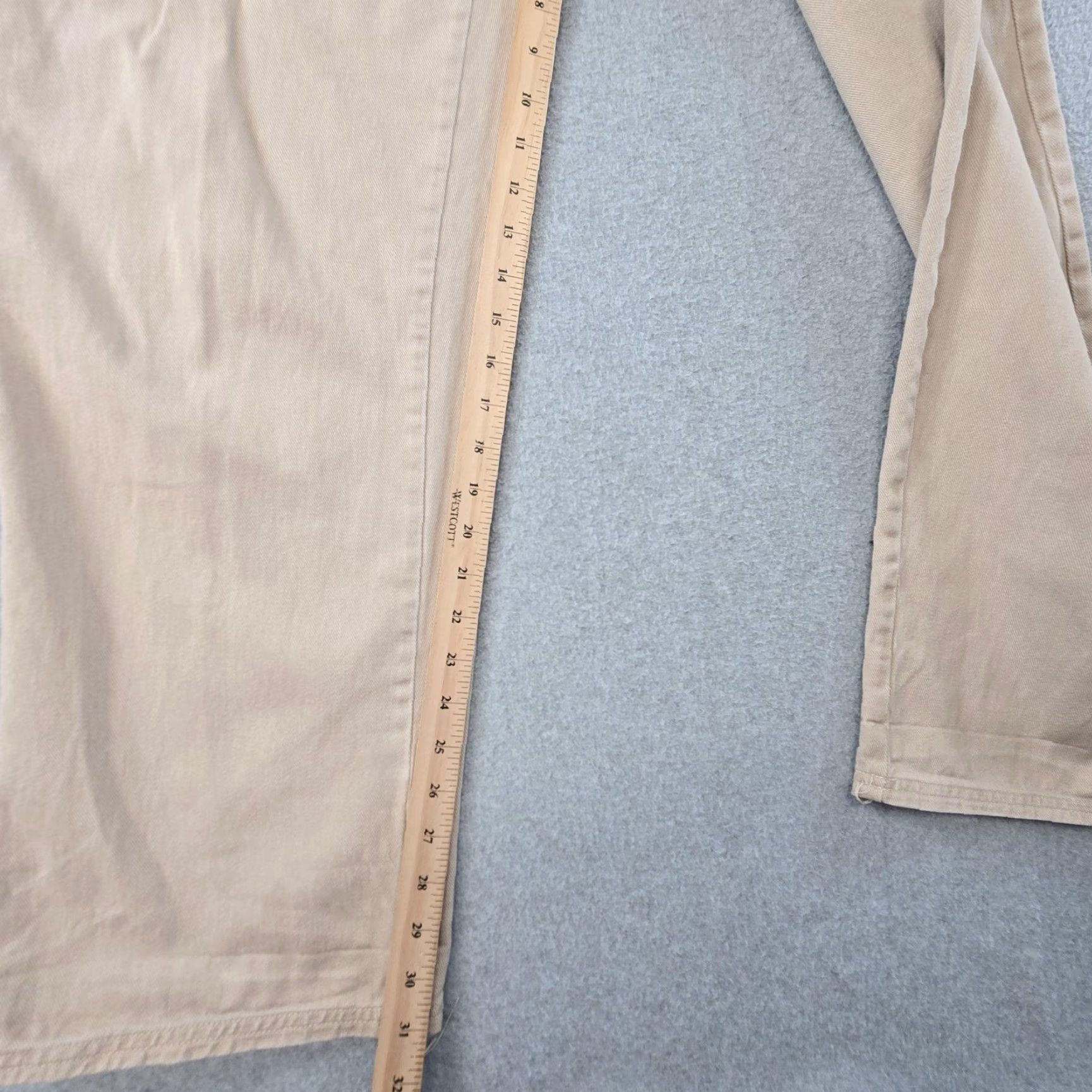 Sandy Liang SANDY LIANG Pants Womens 4 Beige Cargo Twill Cotton Pockets Zip Closure Straight Leg Size 27" / US 4 / IT 40 - 4 Thumbnail