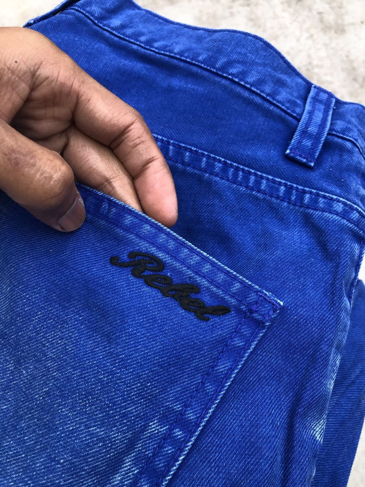 Japanese Brand TOP REBEL WASHED BLUE DENIM Size US 30 / EU 46 - 4 Thumbnail
