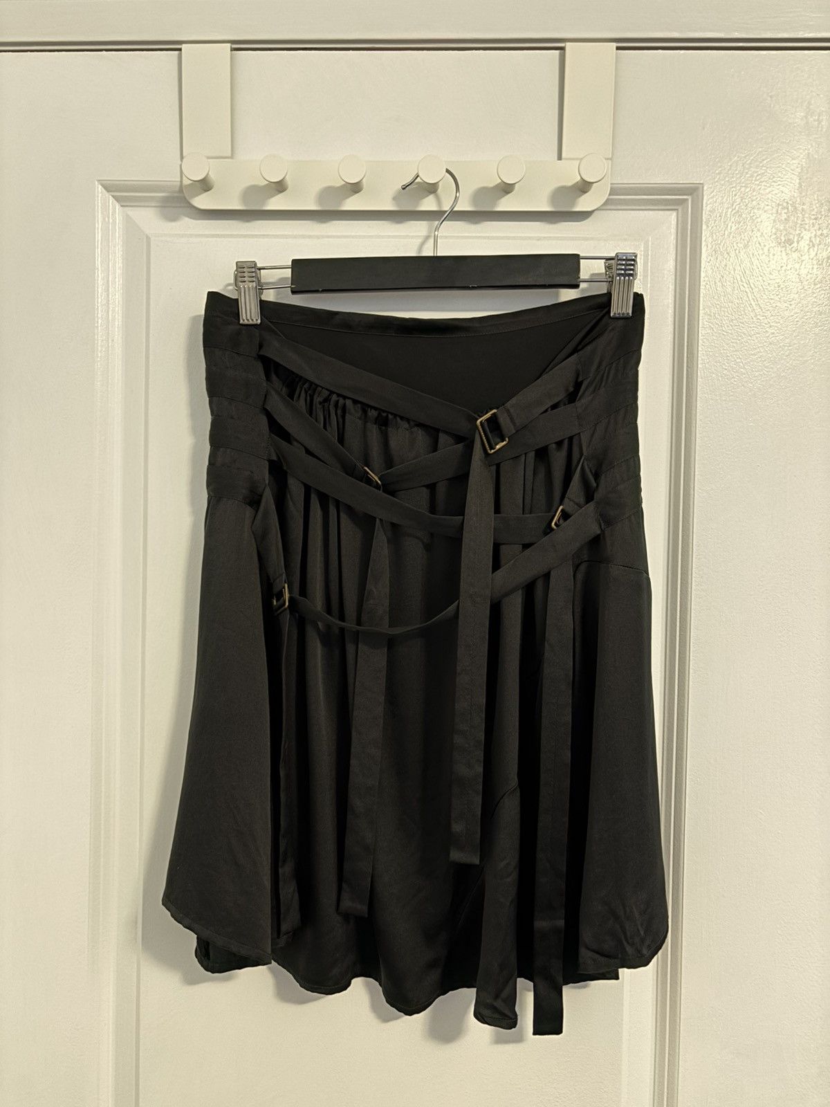 Ann Demeulemeester Ann Demeulemeester Black Silk Strap Skirt Size 27" / US 4 / IT 40 - 1 Thumbnail