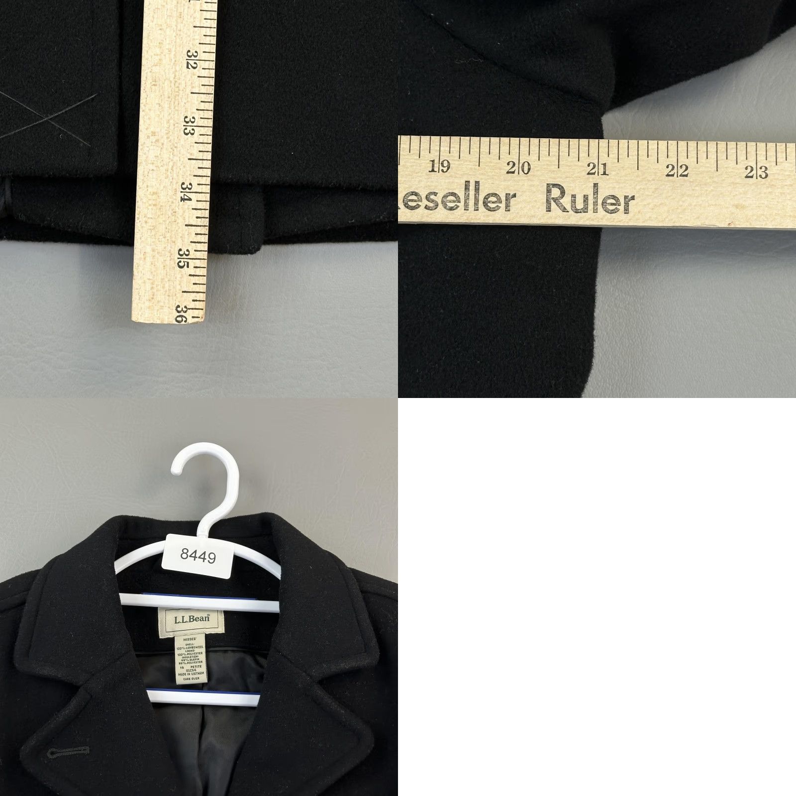Vintage VINTAGE L.L.Bean Jacket Women Petite 14 Black Lambswool Thinsulate Lined Button Front Coat Size XL / US 12-14 / IT 48-50 - 8 Thumbnail