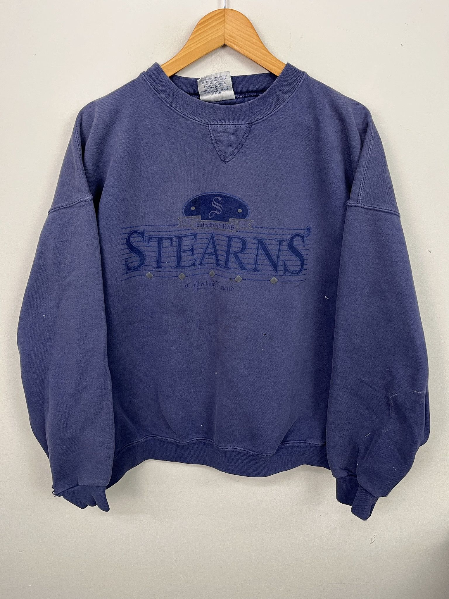 Vintage Vintage 90s Stearns Purple Thick Sweatshirt Size XL Size US XL / EU 56 / 4 - 1 Thumbnail
