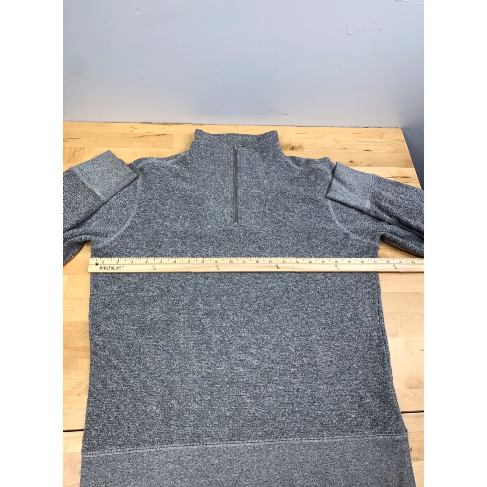 Banana Republic Banana Republic Men Sweater Pullover 1/4 Zip Mock Neck Char Gray M Regular Size US M / EU 48-50 / 2 - 4 Thumbnail