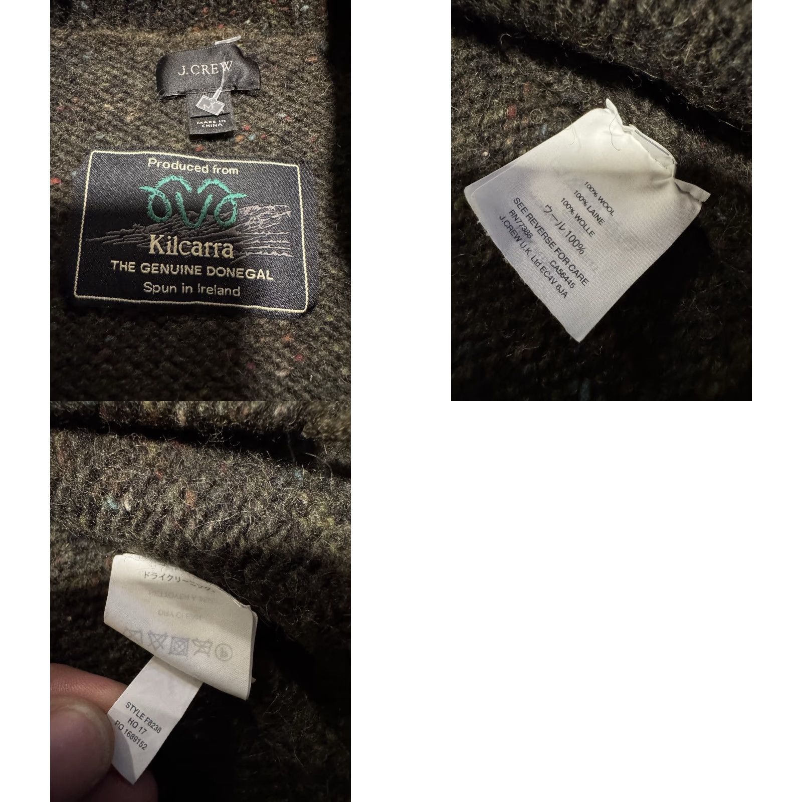 J.Crew J.CREW Kilcarra Donegal Wool Shawl Collar Cardigan Sweater Green Men’s Medium M Size M / US 6-8 / IT 42-44 - 10 Thumbnail