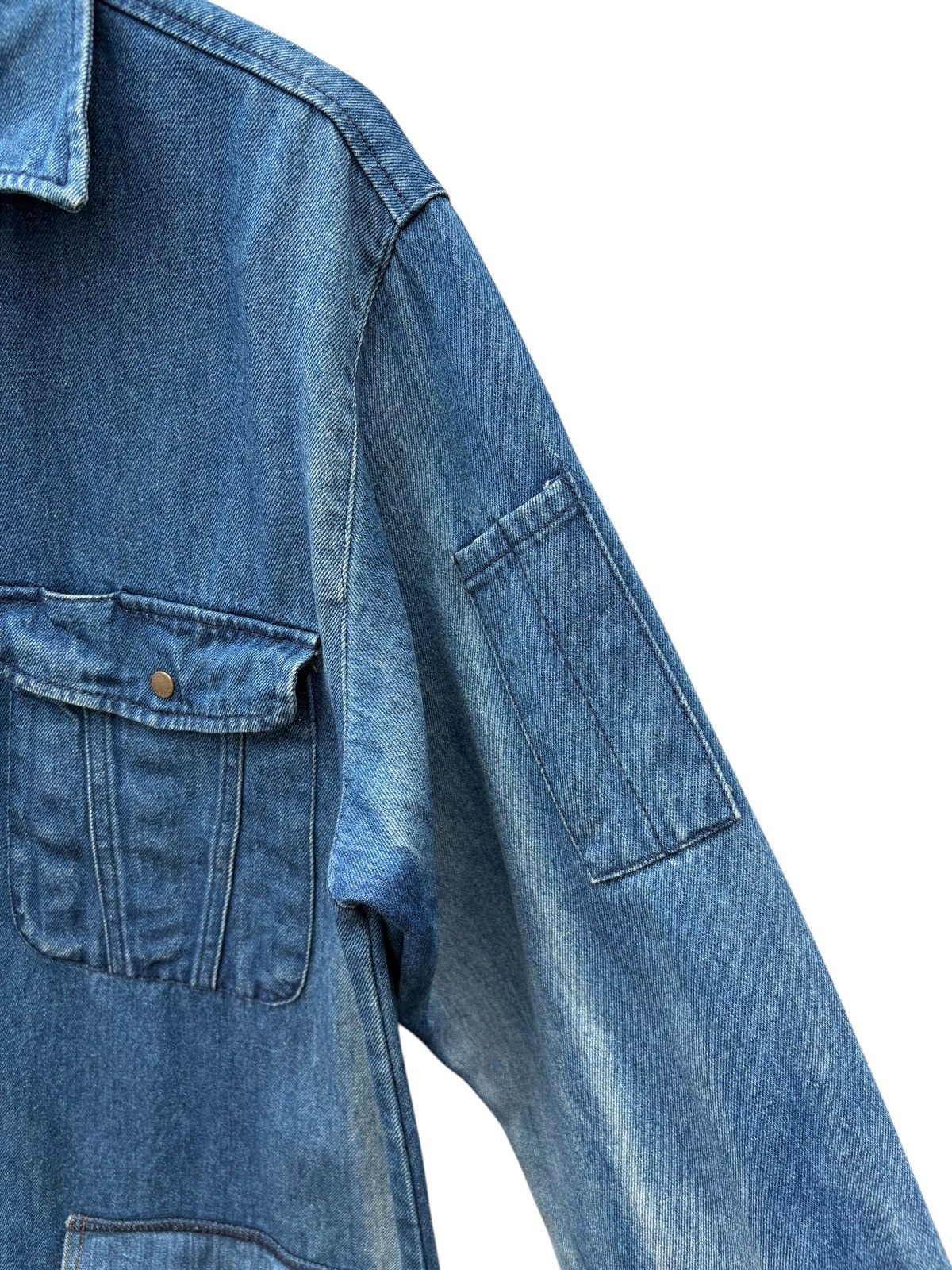 Japanese Brand Vintage Hop Scot Bleach Denim Workwear Chore Jacket Size US M / EU 48-50 / 2 - 10 Thumbnail