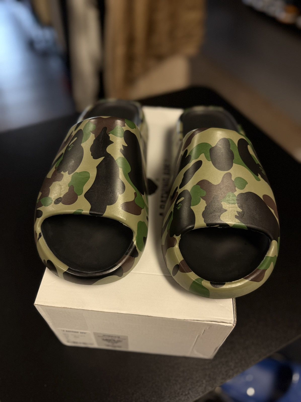 Bape Bape A Bathing Ape Green Camo Slides Size 11US Size US 11 / EU 44 - 4 Thumbnail