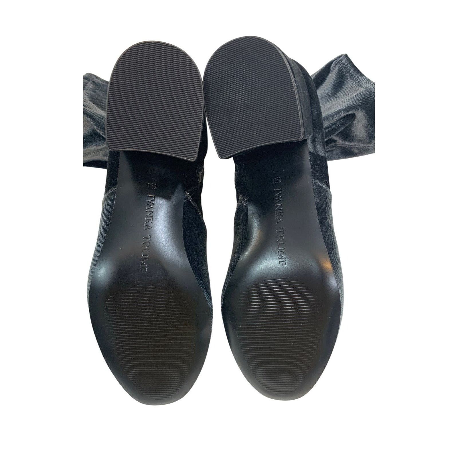 Other Ivanka Trump Velvet Ankle Boots Grey 8.5 2.5” Chunky Heel Si Size US 8.5 / IT 38.5 - 4 Thumbnail
