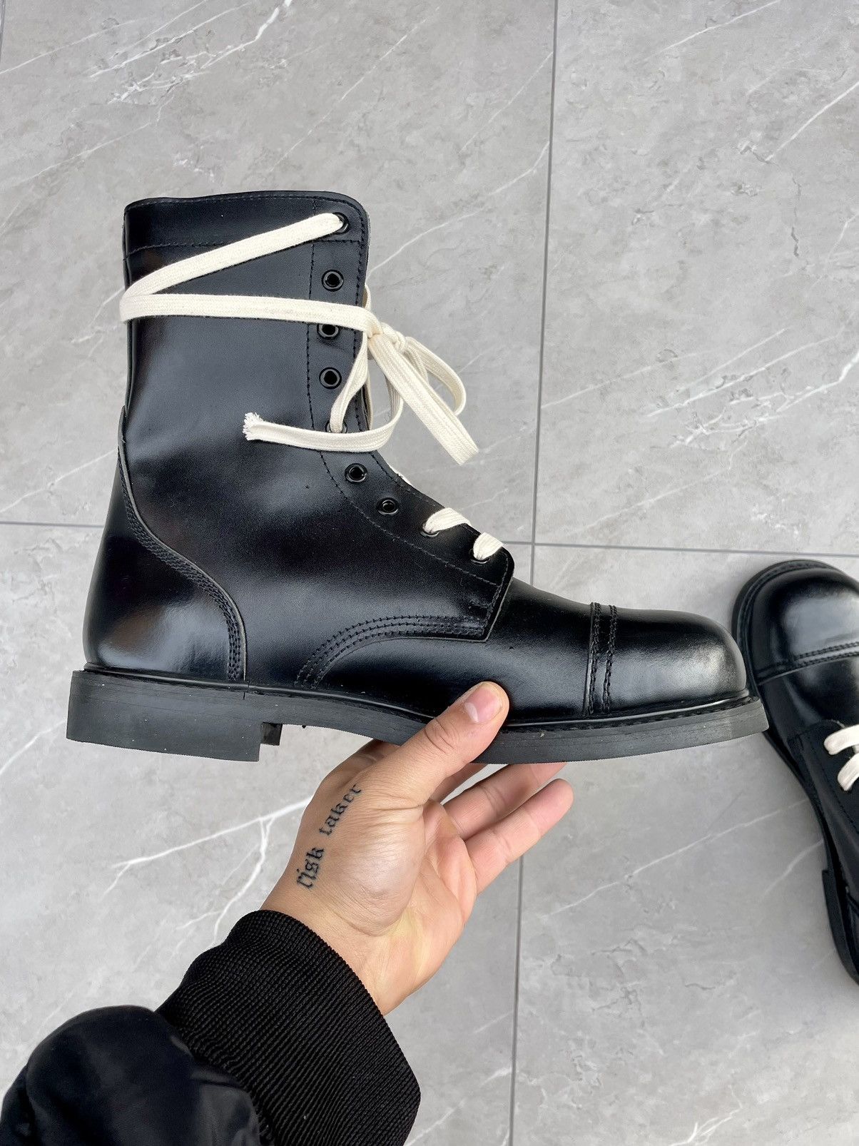 Vintage Vintage Military Black Leather Combat Boots Size US 10 / EU 43 - 12 Thumbnail