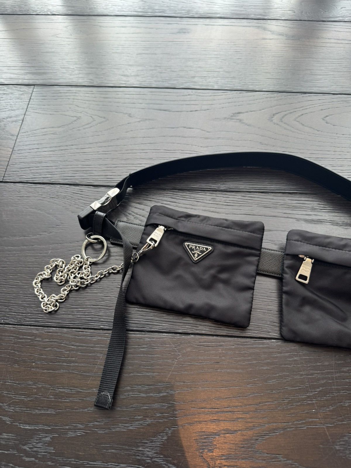 Prada Prada leather belt with 2 nylon pouches Size 40 - 4 Thumbnail