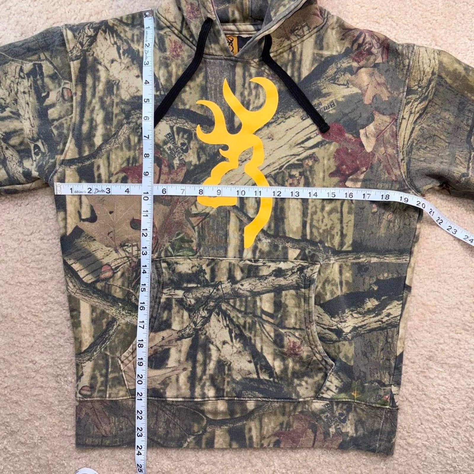 & Other Stories Y2K Camo / Yellow Deer Logo Browning Pullover Hoodie Size US S / EU 44-46 / 1 - 4 Thumbnail