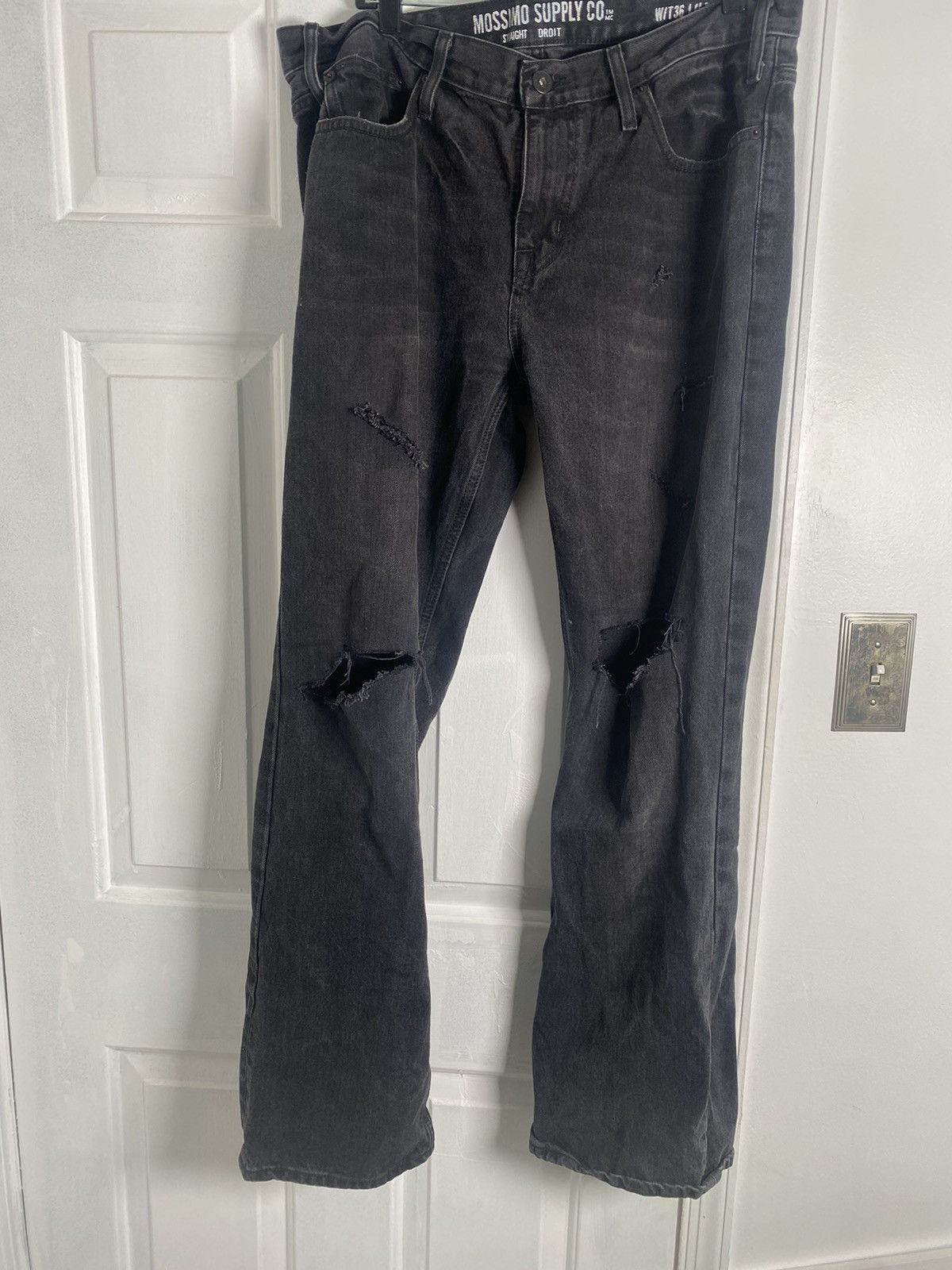 Japanese Brand × Vintage Black Distressed Jeans Size US 36 / EU 52 - 4 Thumbnail