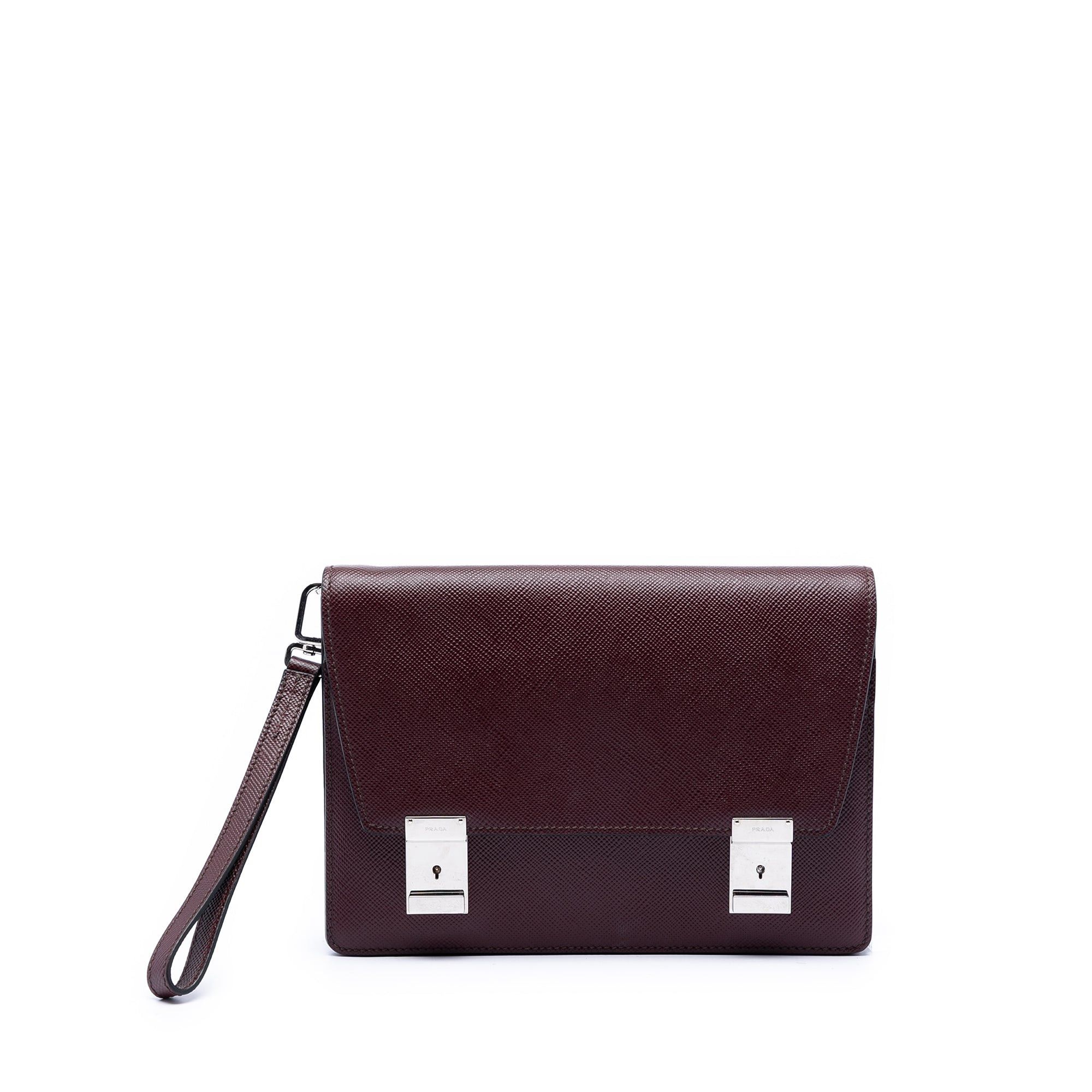 Prada Saffiano Double Lock Convertible Clutch Size ONE SIZE - 1 Thumbnail