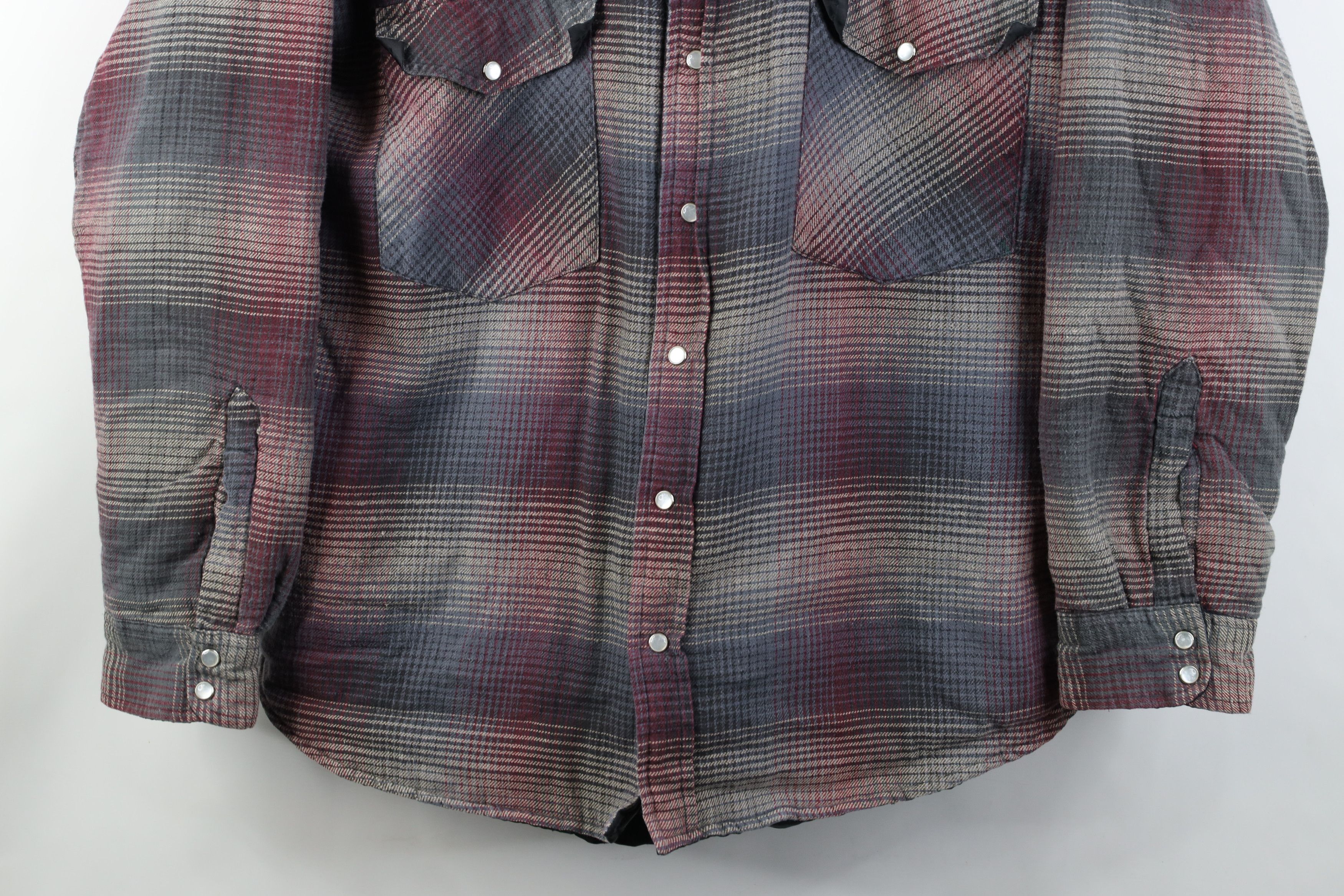 FiveBrother Vintage 90s Five Brother Flannel Snap Button Shirt Jacket Size US L / EU 52-54 / 3 - 3 Thumbnail
