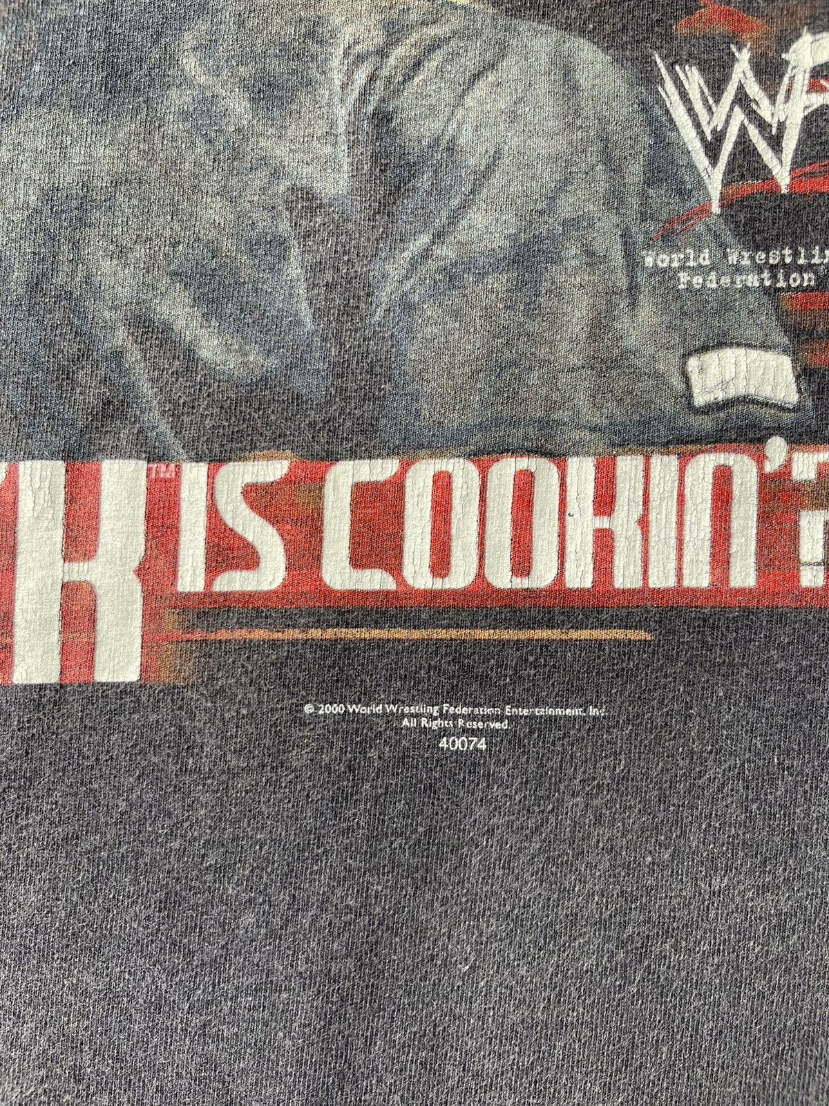 WWF Vintage 00's WWF The Rock "What The Rock Is Cookin' Tee Size US XL / EU 56 / 4 - 9 Thumbnail