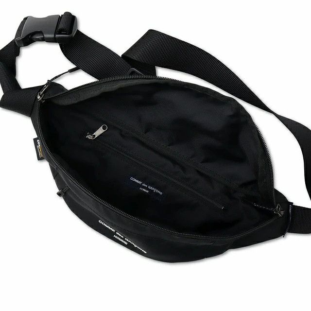 Comme des Garcons Homme Waist Bag Ester Cordura Logo Print Body Bag Polyester Black Size ONE SIZE - 3 Thumbnail