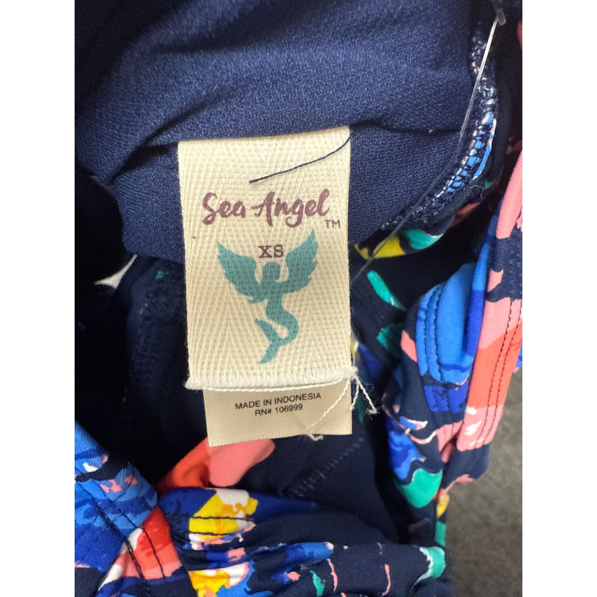 Other Sea Angel Womens Floral Plunge One-Piece Swimsuit XS Navy Cr Size XS / US 0-2 / IT 36-38 - 6 Thumbnail
