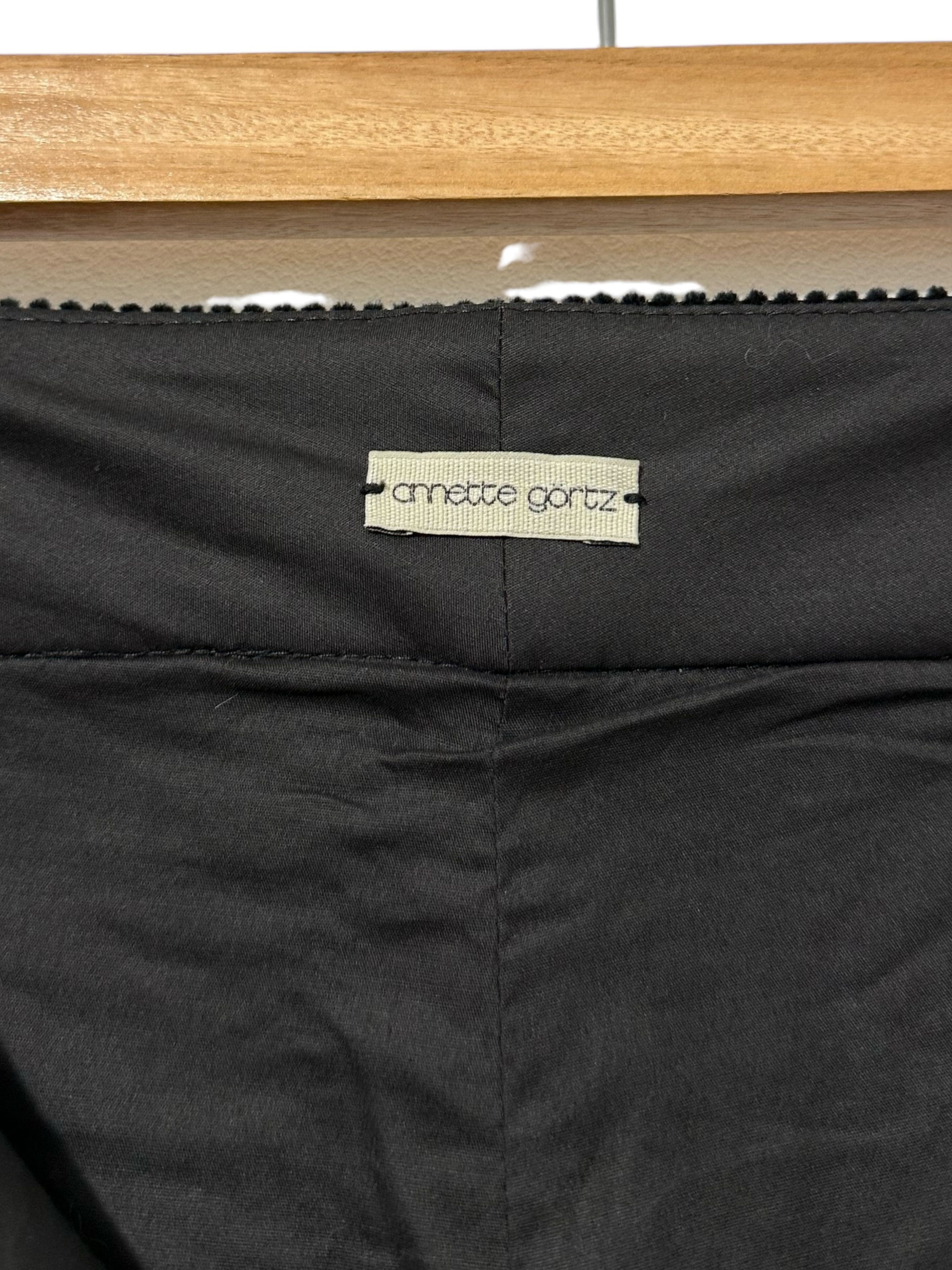 Annette Gortz Annette Gortz Black Cropped Velvet Relaxed Pants EU42 Size 34" / US 12 / IT 48 - 3 Thumbnail