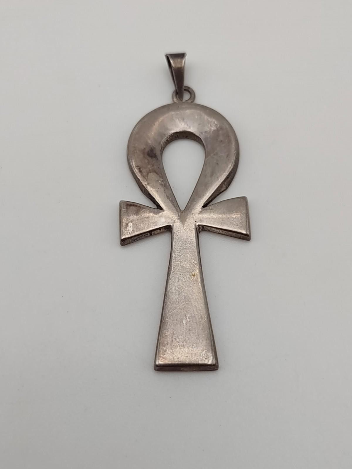 The Unbranded Brand Ankh 925 Pendant Egyptian Cross Key of Life with 30" chain Size ONE SIZE - 1 Thumbnail