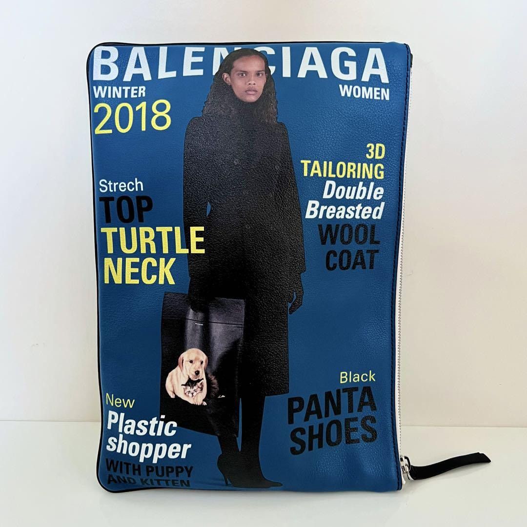 Balenciaga SUPERMARKET MAGAZINE LEATHER CLUTCH BAG Size ONE SIZE - 1 Thumbnail