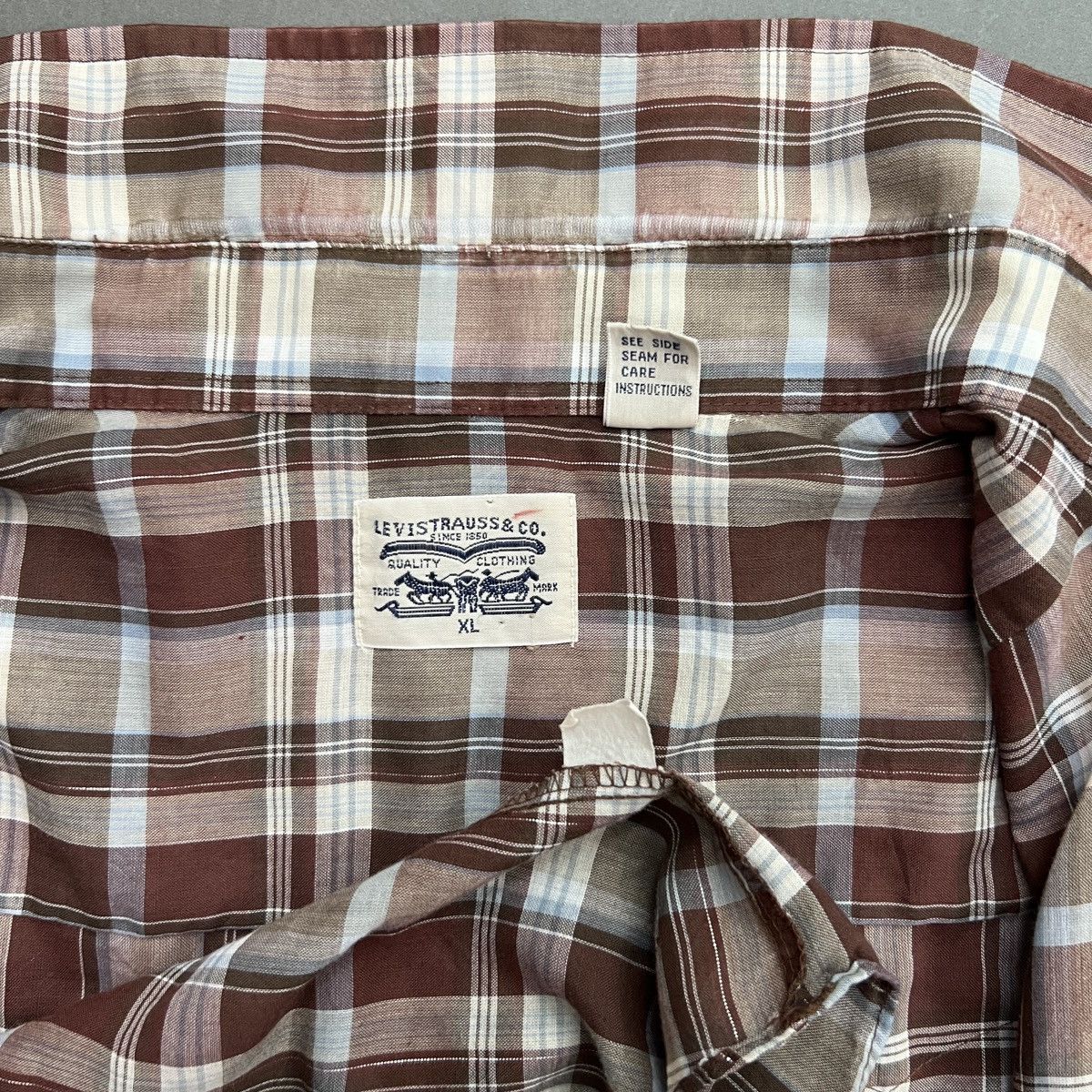 Levi's Vintage 70s White Tag Levi’s Plaid Western Button Up Shirt Size US XL / EU 56 / 4 - 10 Thumbnail