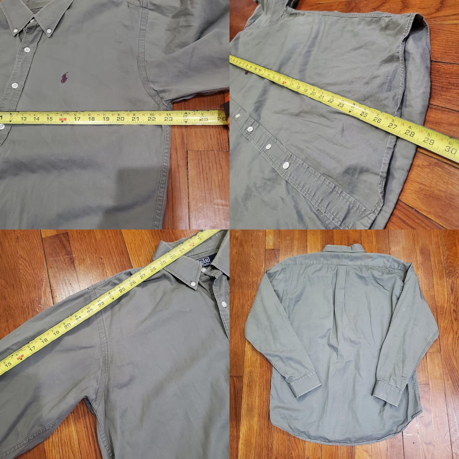 Polo Ralph Lauren VINTAGE Polo Ralph Lauren Shirt Mens L Green Marlowe Cotton Long Sleeve Button Down Size US L / EU 52-54 / 3 - 8 Thumbnail
