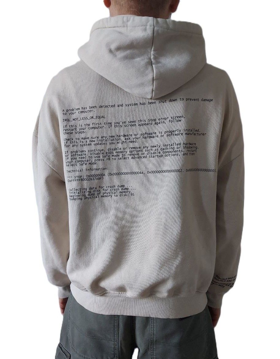 Other Bad Habits Beige Cotton Hoodie Fatal System Error Size M Size US M / EU 48-50 / 2 - 5 Thumbnail
