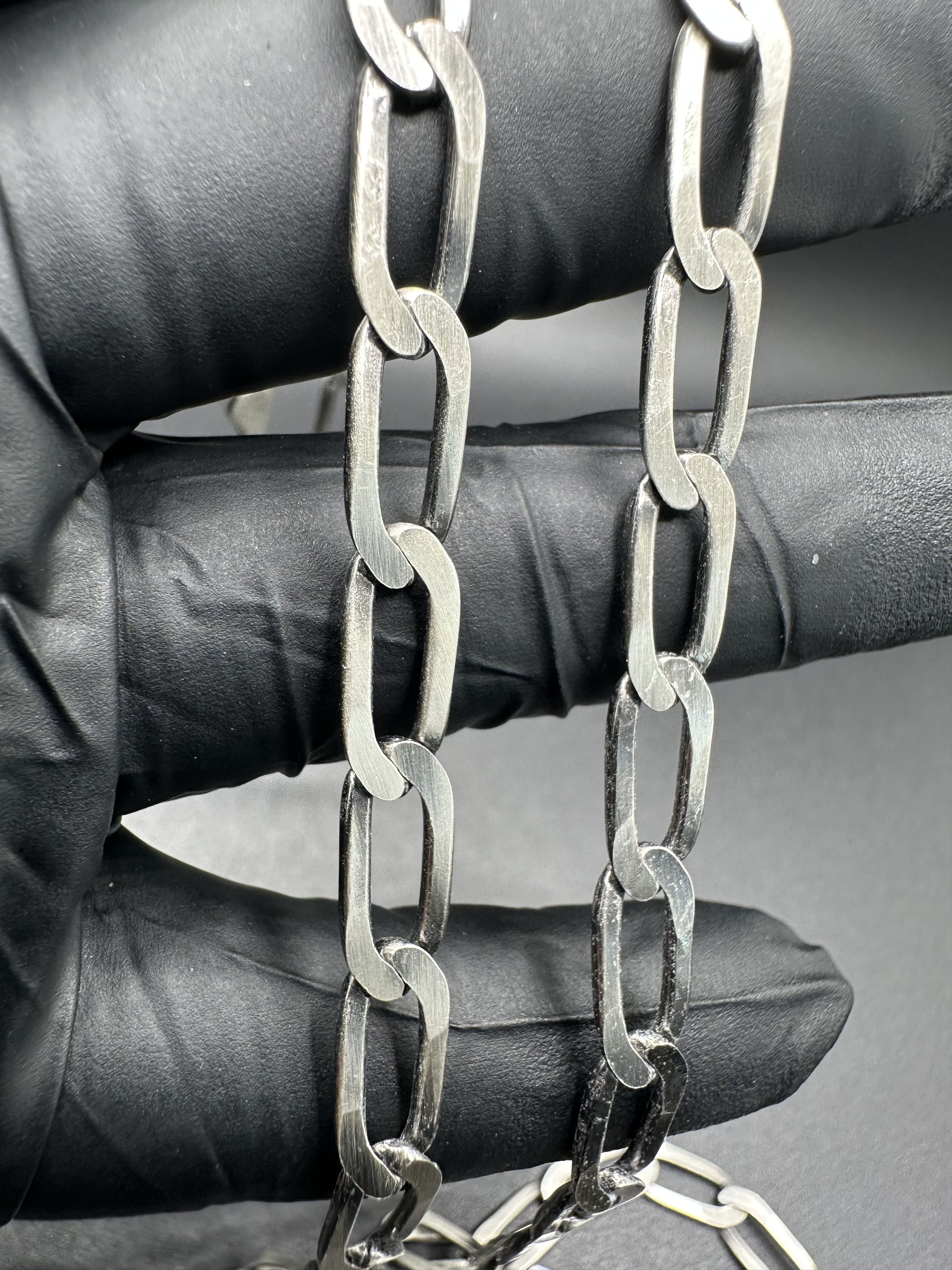 Jewelry STERLING SILVER 925 PAPERCLIP GUNMETAL FINISH NECKLACE Size ONE SIZE - 2 Thumbnail