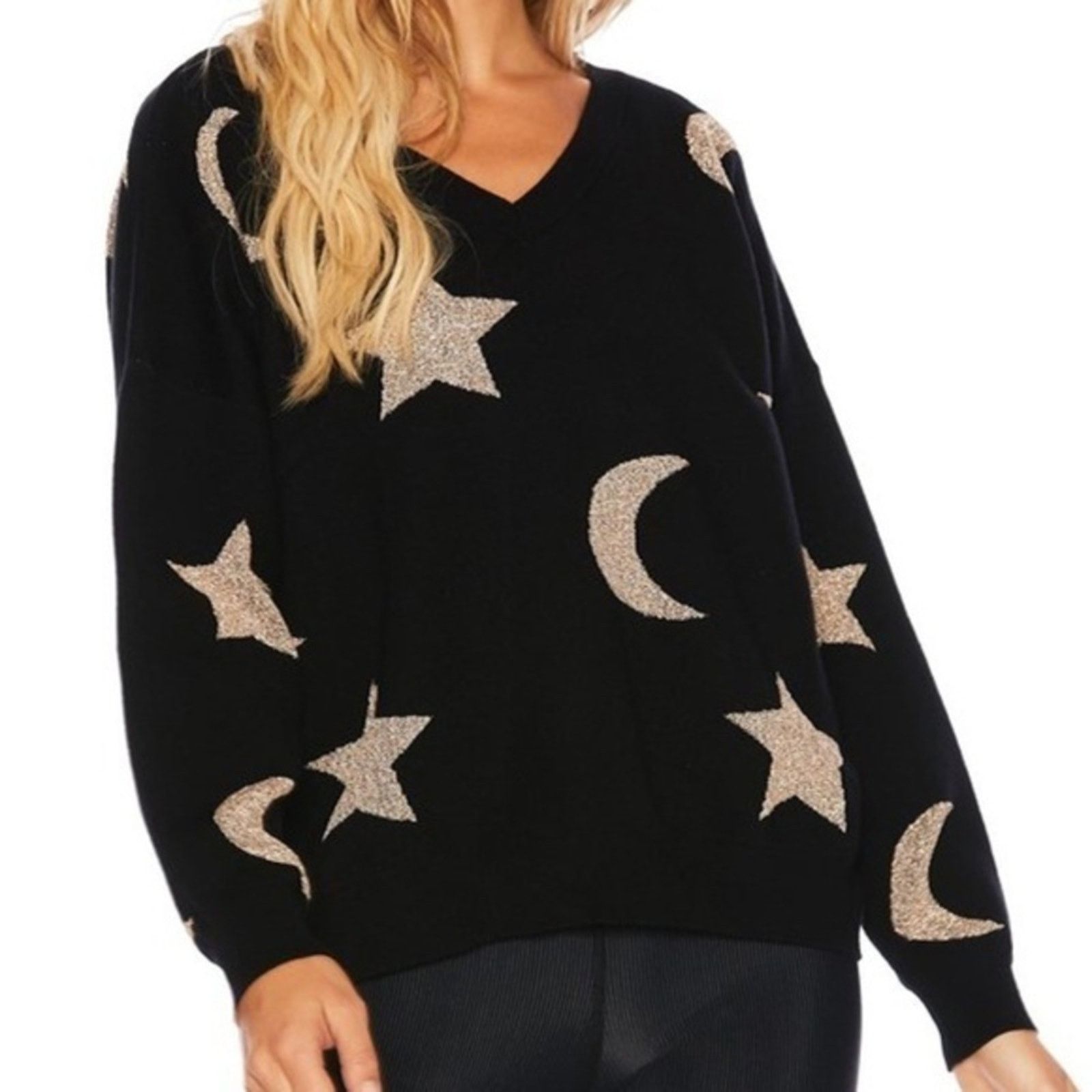 Beach Riot Beach Riot. Joey Sweater Gold & Moon Star Knit. Size S / US 4 / IT 40 - 1 Thumbnail