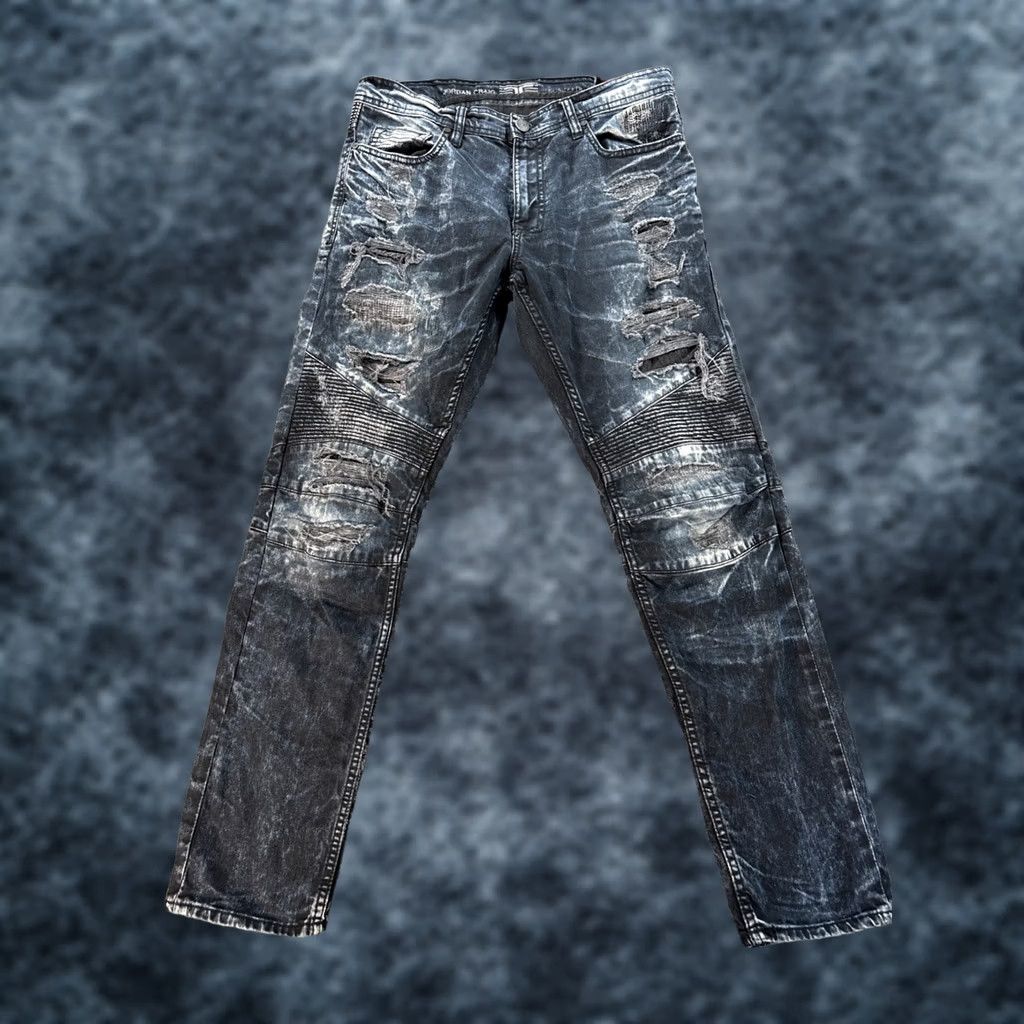 Jordan Craig Jordan Craig Legacy Edition Jeans Distressed Dark Wash Mens 34/32 Blue 90s Y2K Arab Pakistan? Size US 34 / EU 50 - 1 Thumbnail