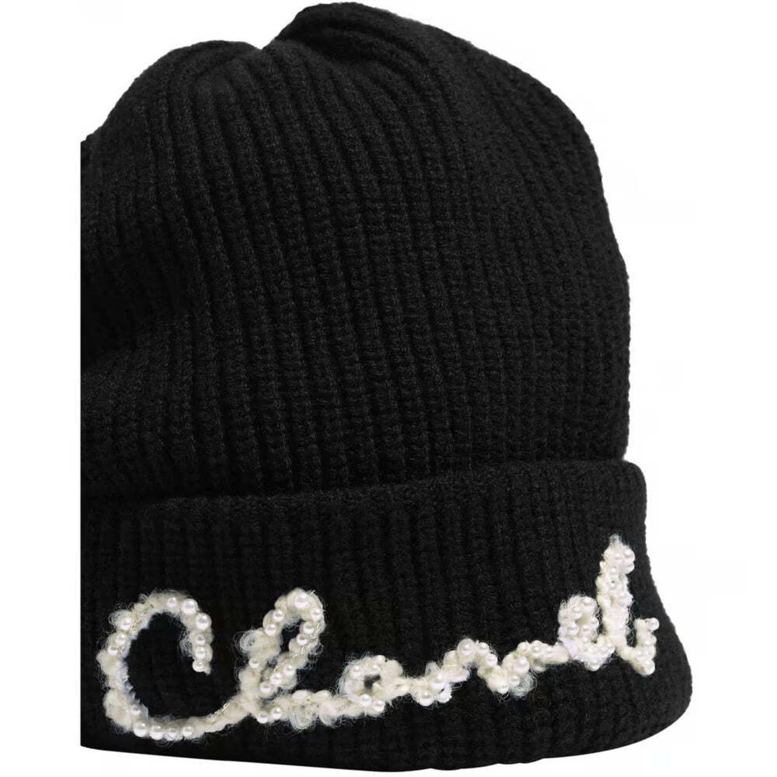 Chanel Chanel REV Black Pearl CC Script Logo Beanie Winter Hat Size ONE SIZE - 11 Thumbnail