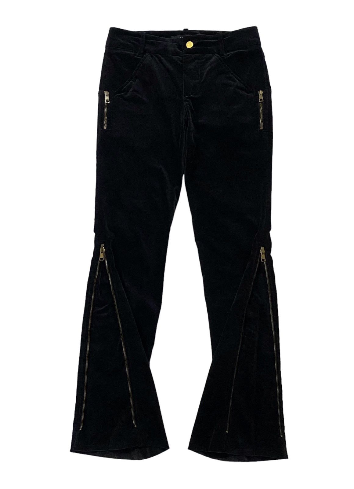 Gucci Gucci Velvet GG Interlock Logo Side Pocket Zip Flare Pants Size 26" / US 2 / IT 38 - 1 Thumbnail